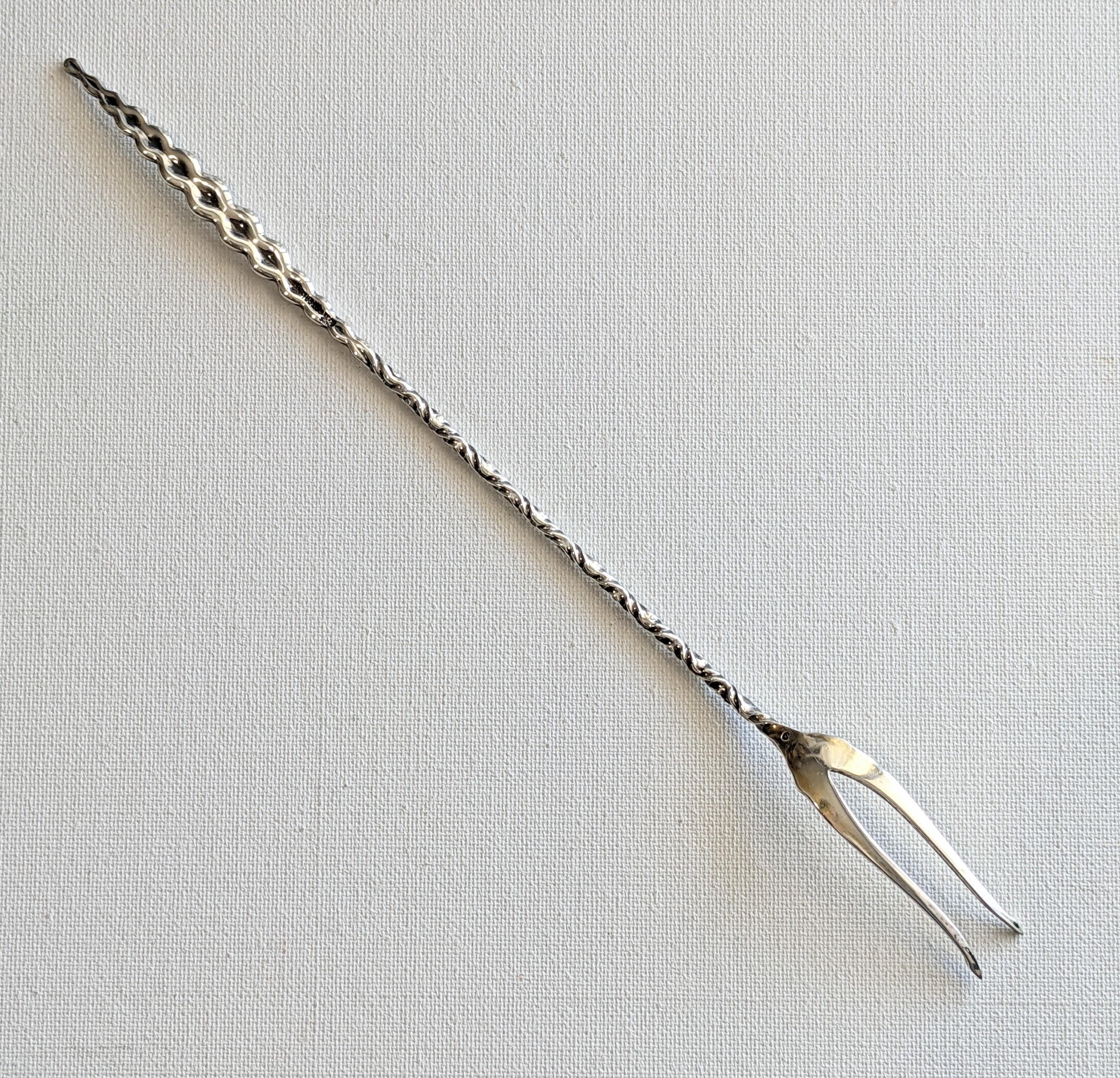 American Late 19th Century Whiting Sterling Olive Fork For Sale