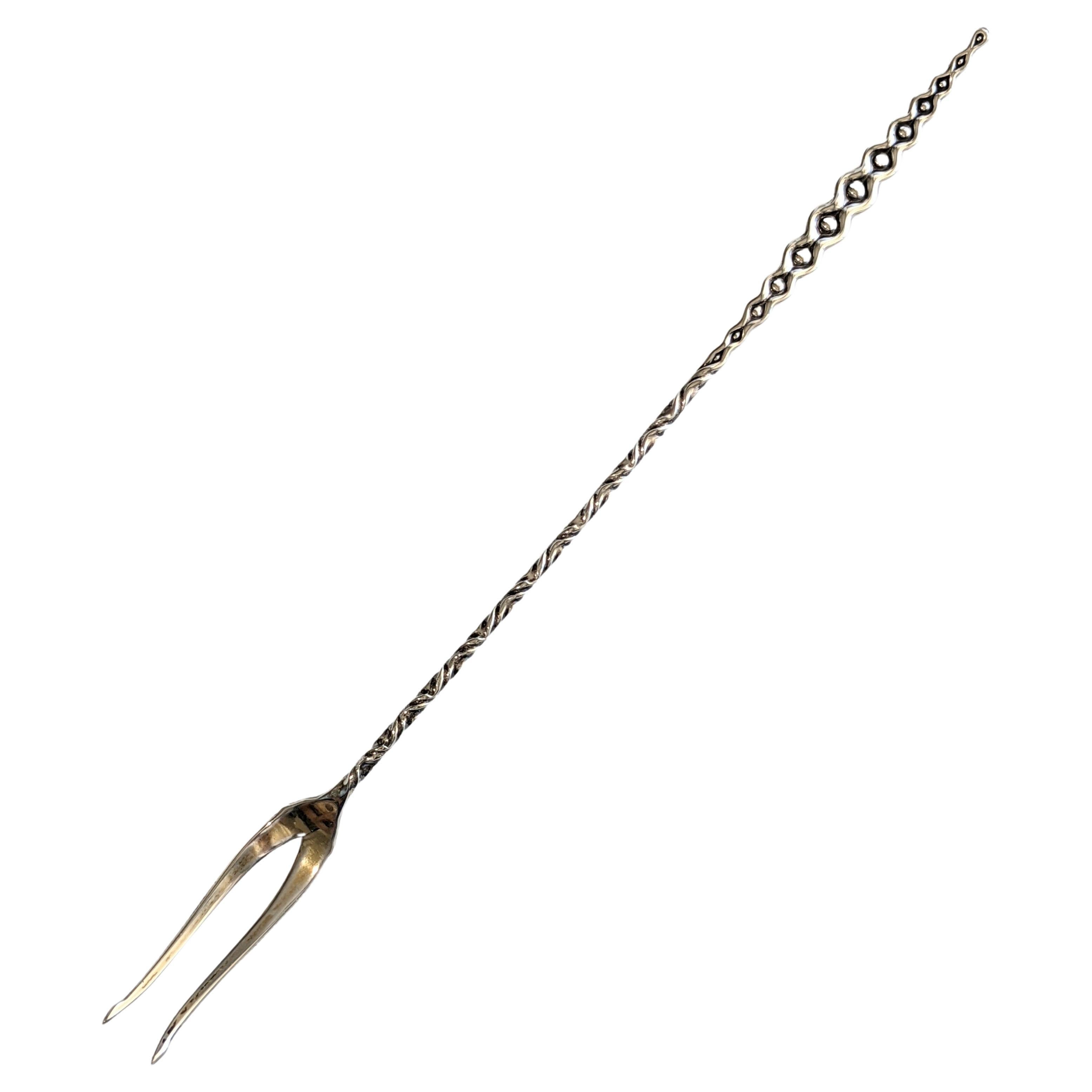 Tenedor para aceitunas Whiting Sterling de finales del siglo XIX