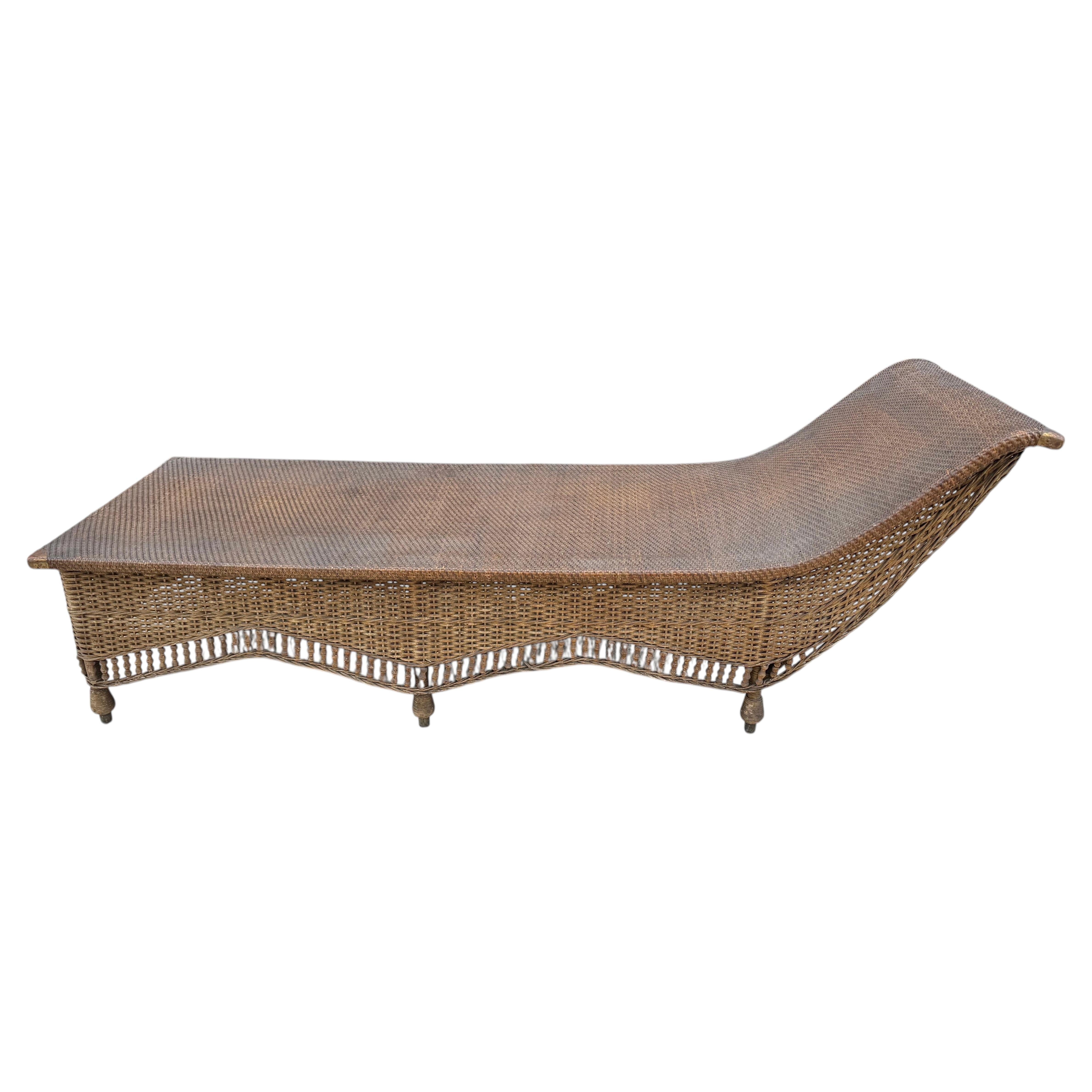 Late 19th Century Wicker / Rattan Chaise Lounge Chair