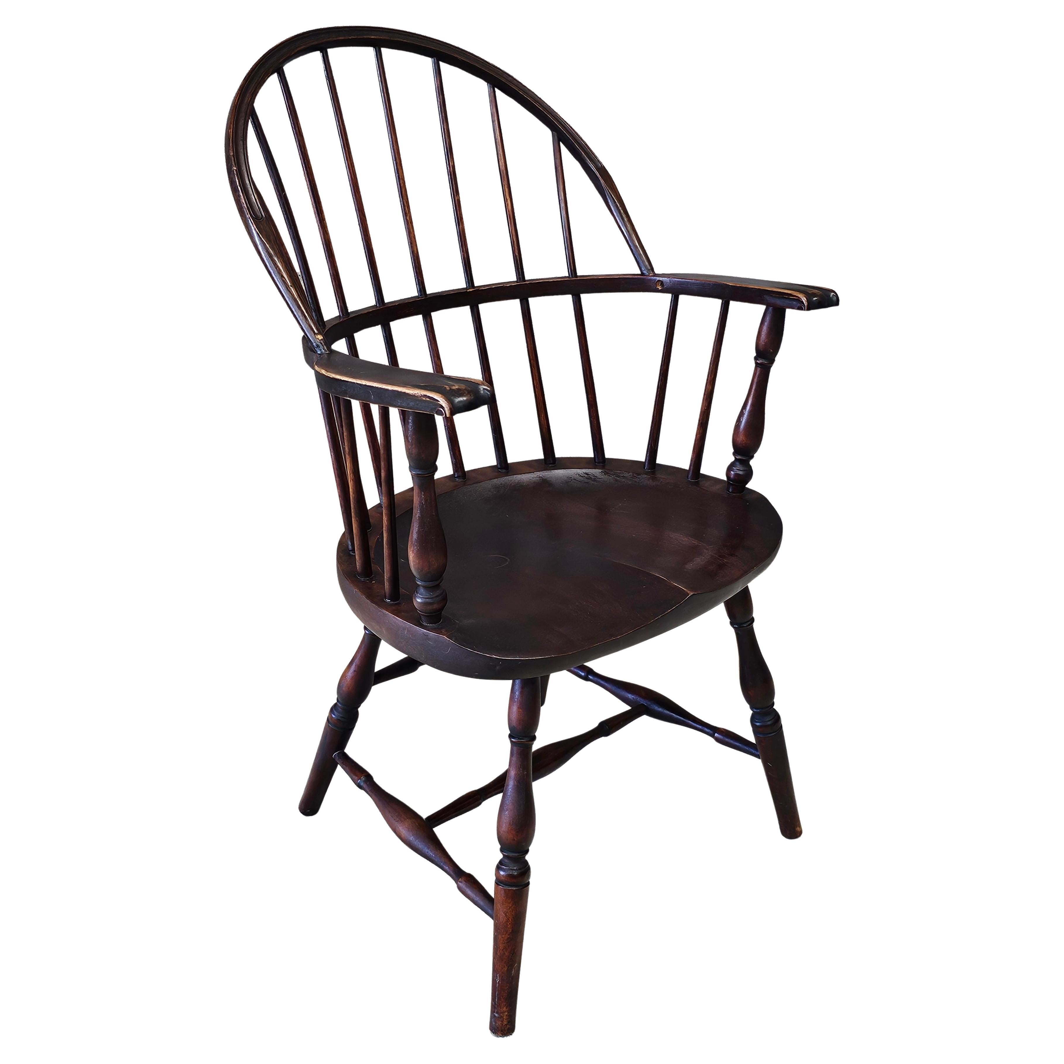 Late 19th Century Windsor Style Saddle Seat Armchair