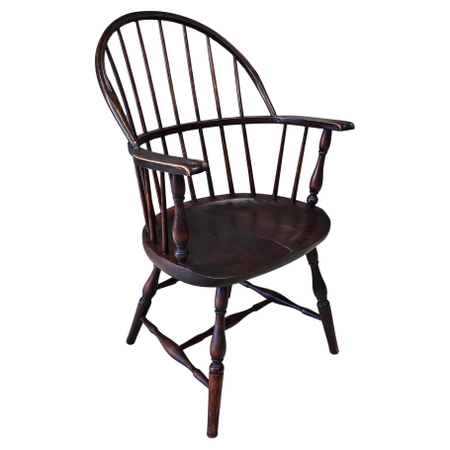 Late 19th Century Windsor Style Saddle Seat Armchair 