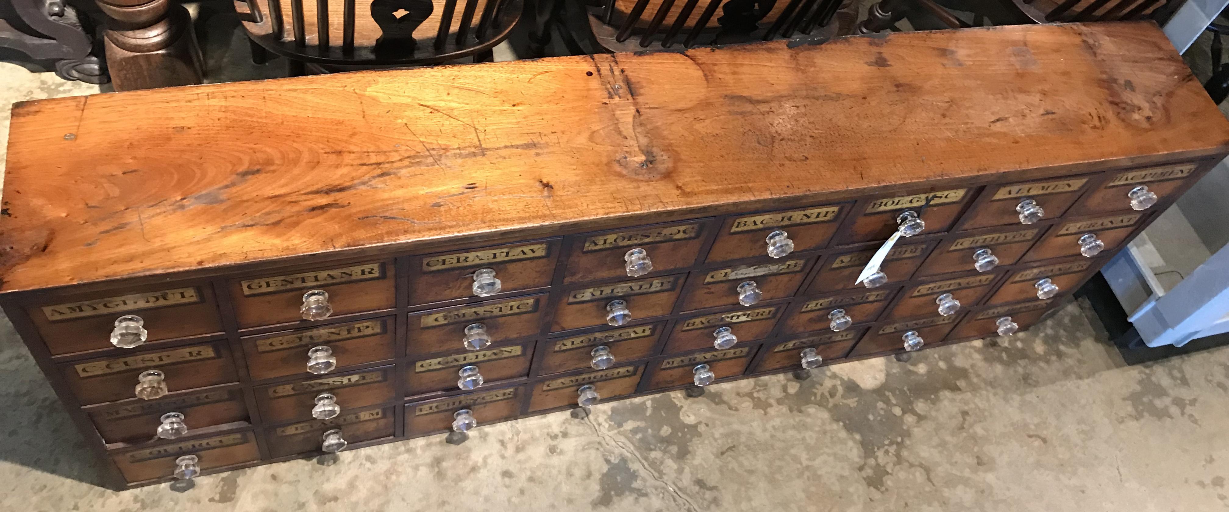 Late 19th Century Wooden 32-Drawer Chemist Apothecary Chest 6
