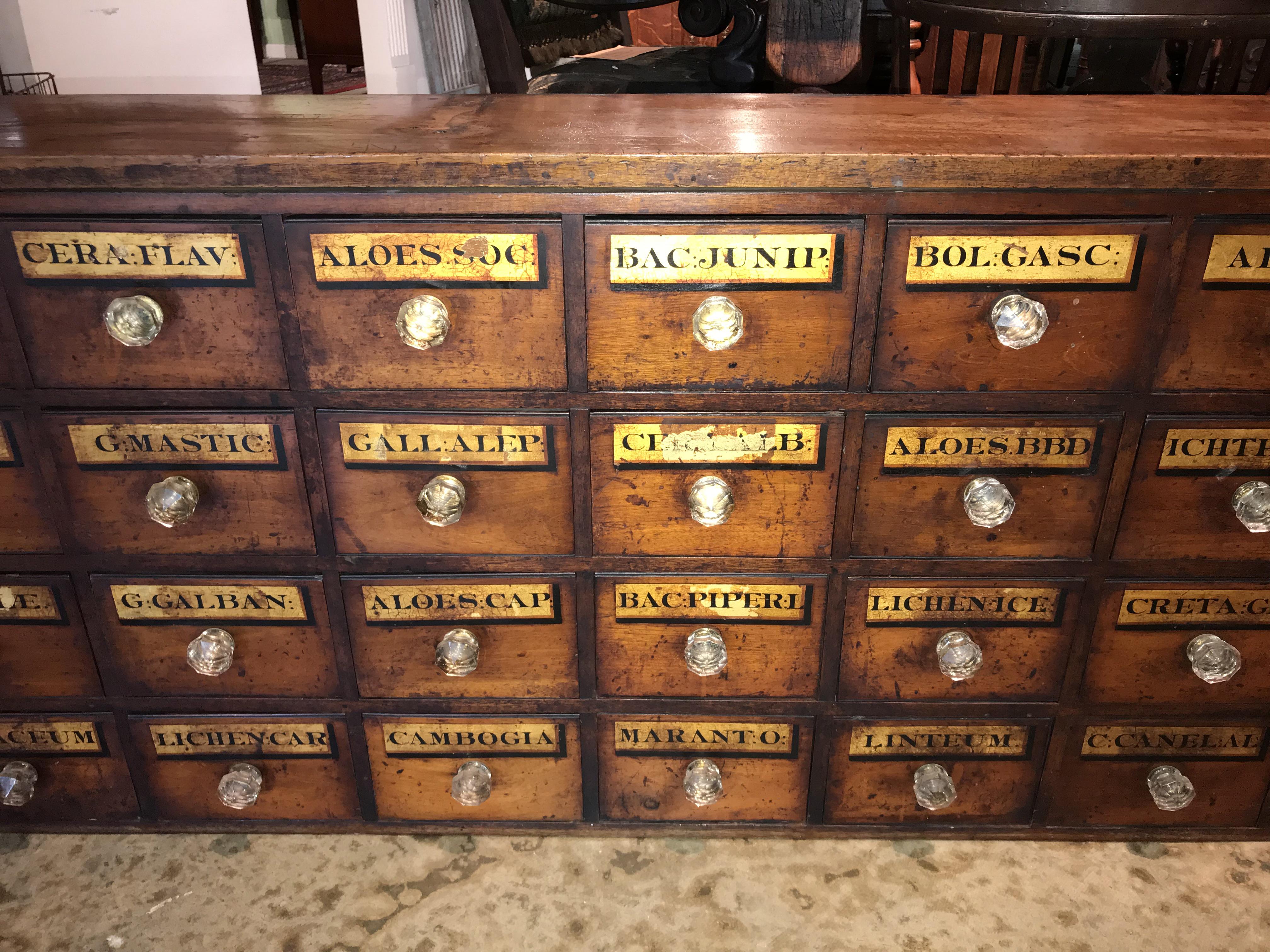 American Late 19th Century Wooden 32-Drawer Chemist Apothecary Chest