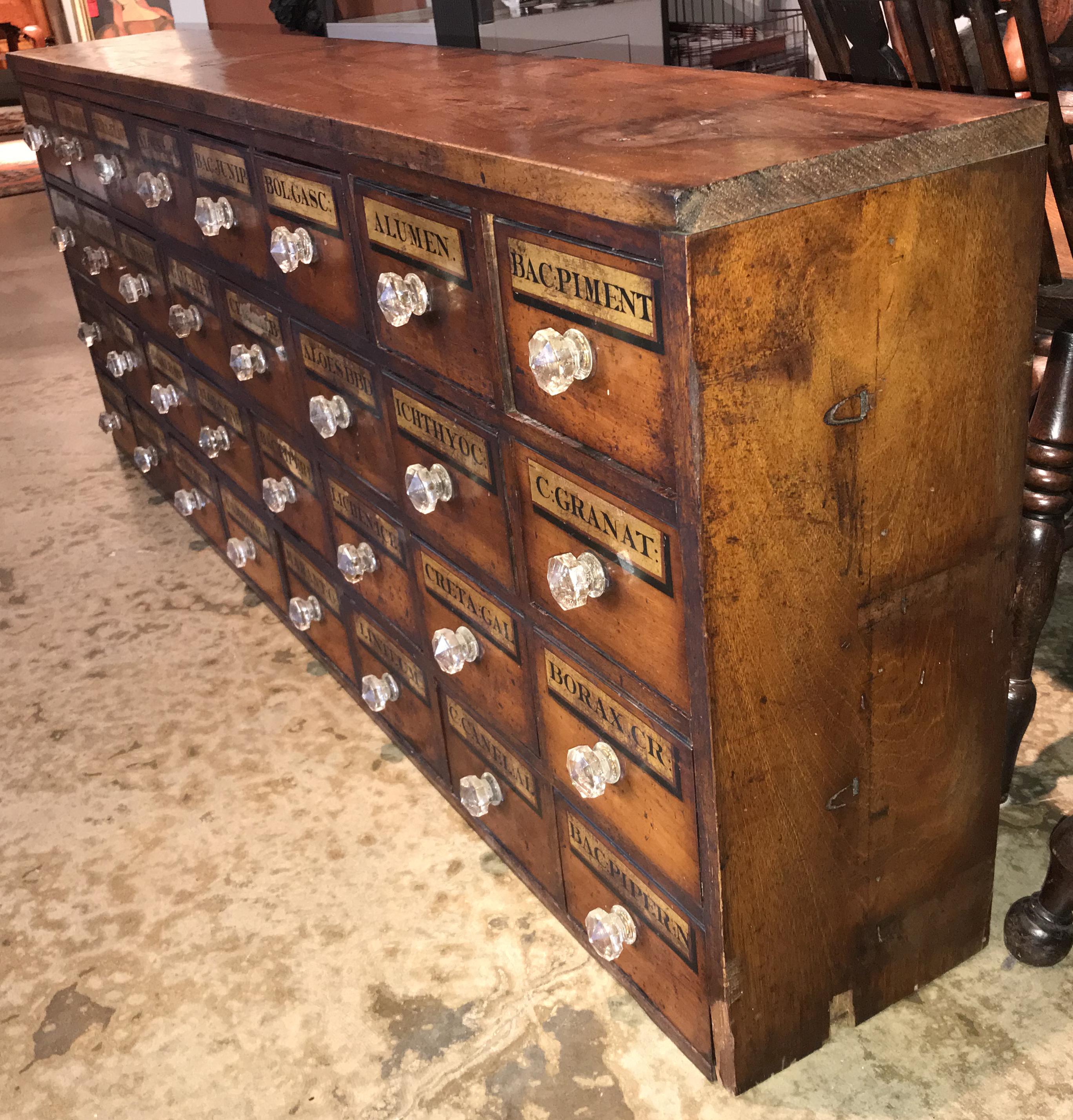 Late 19th Century Wooden 32-Drawer Chemist Apothecary Chest 1