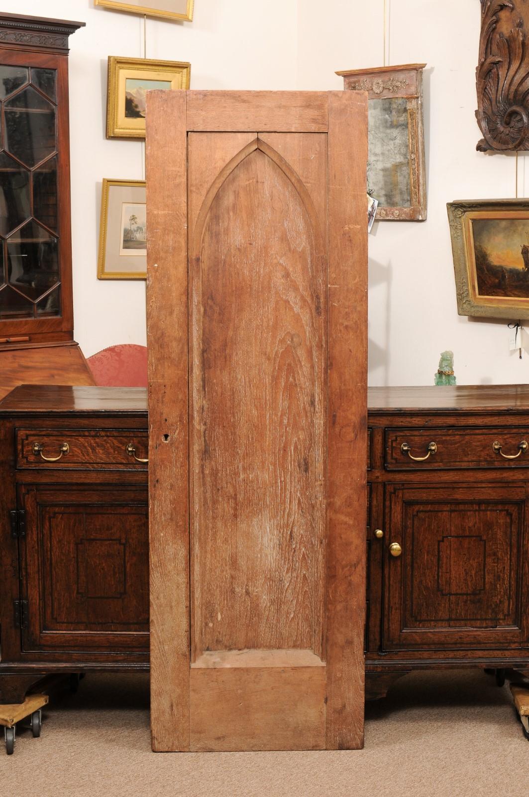  Late 19th Century Wooden Door with Gothic Style Arch Detail For Sale 1