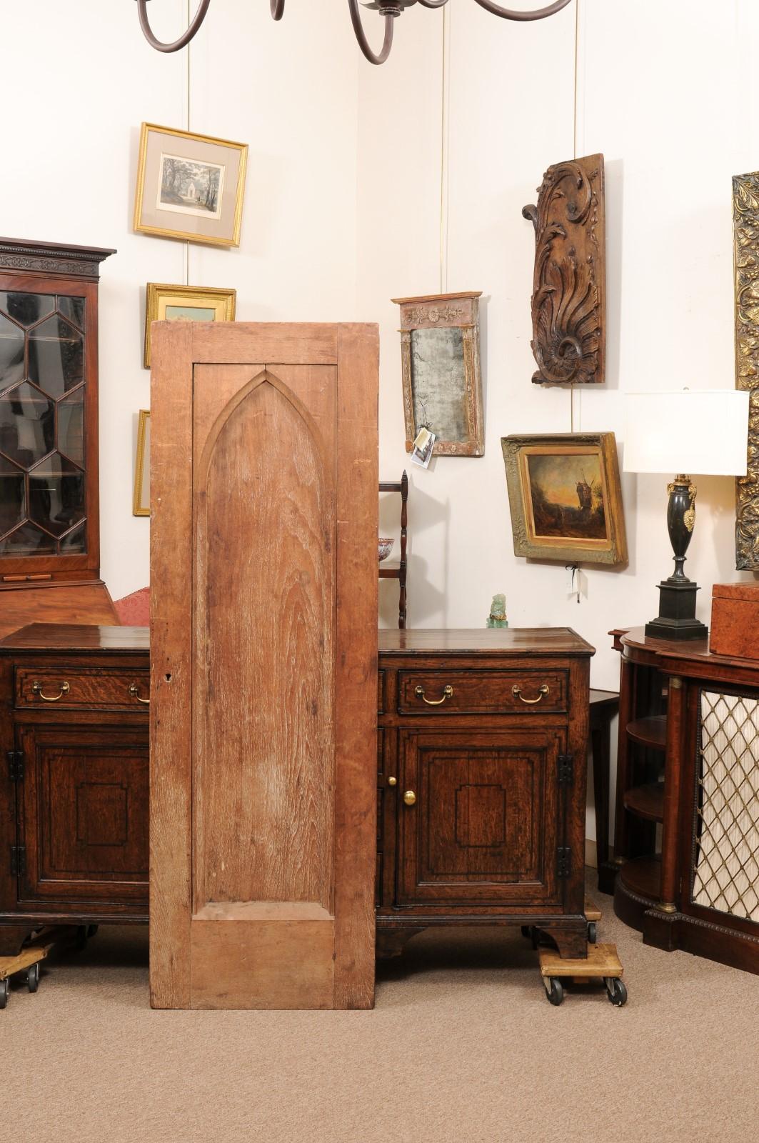  Late 19th Century Wooden Door with Gothic Style Arch Detail For Sale 2