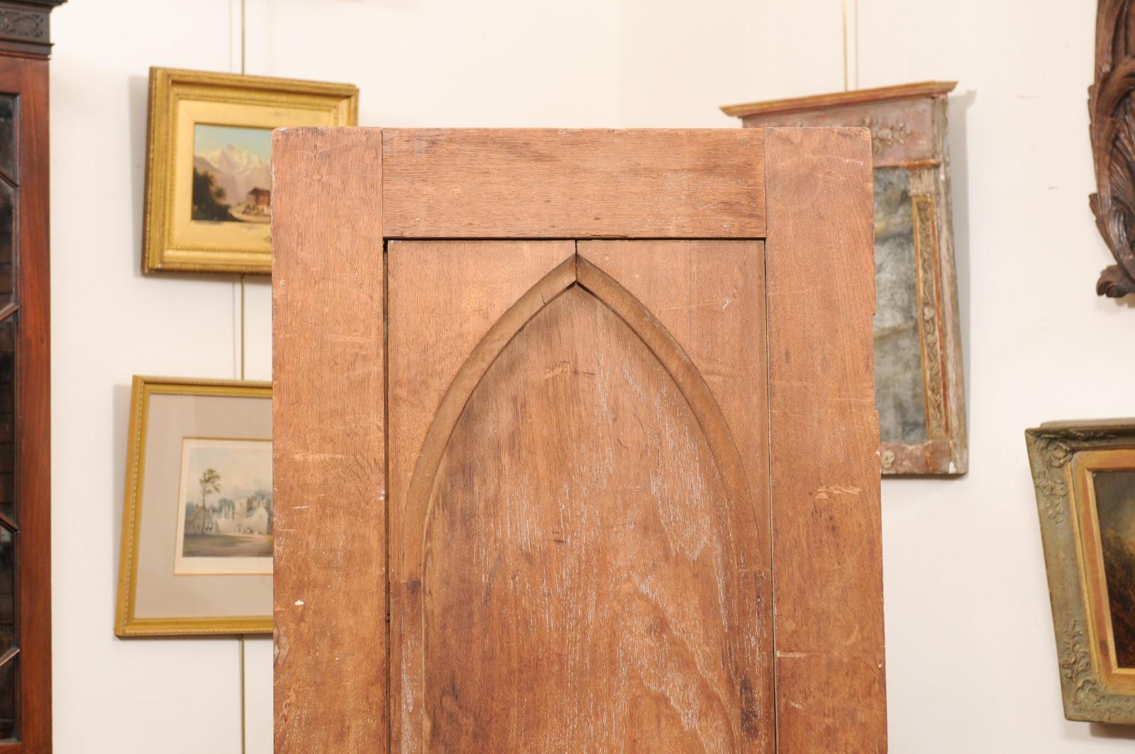  Late 19th Century Wooden Door with Gothic Style Arch Detail For Sale 3