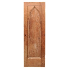 Antique Late 19th Century Wooden Door with Gothic Style Arch Detail