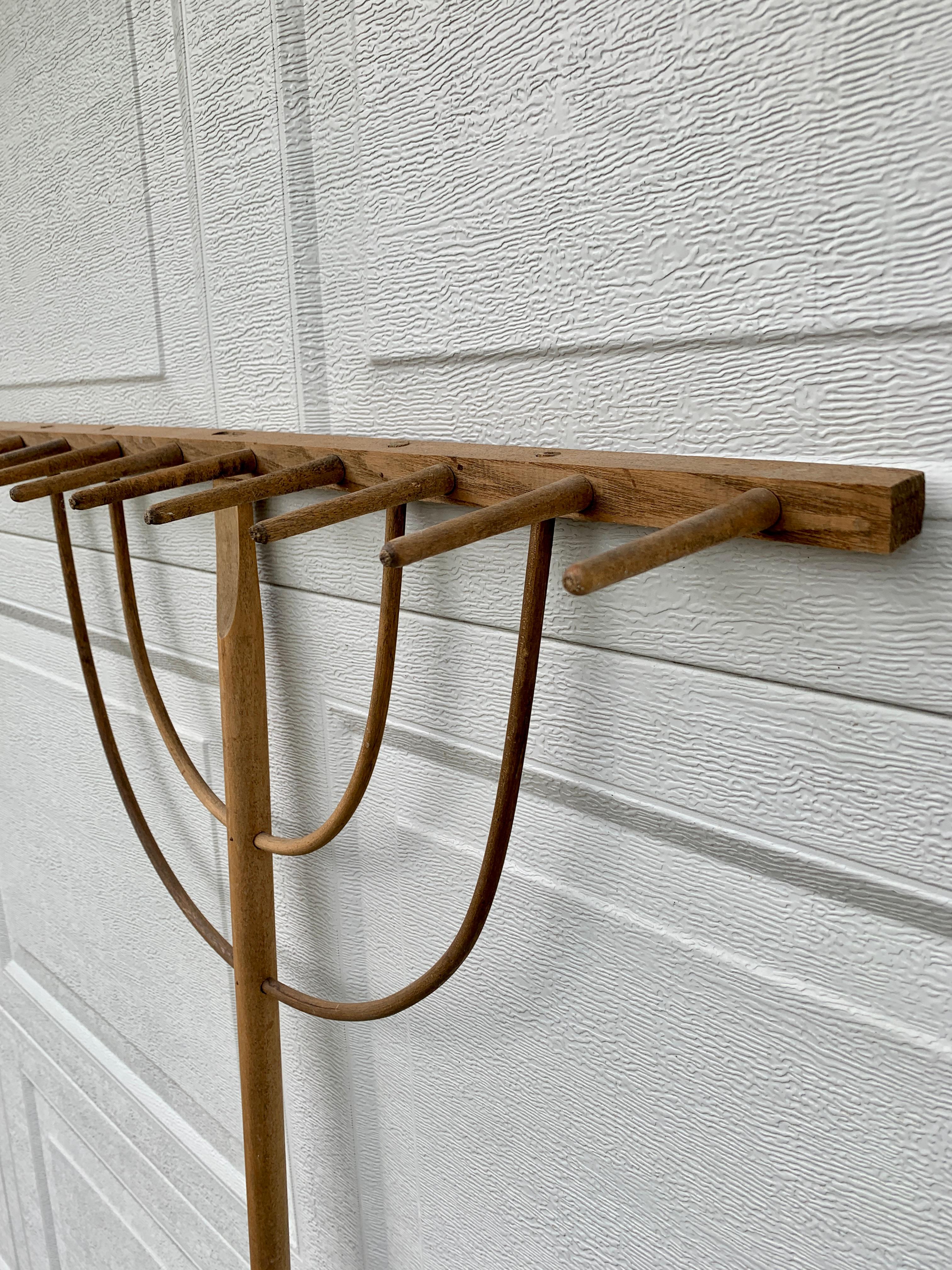 Late 19th Century Wooden Garden Tools, Set of Three In Good Condition For Sale In Elkhart, IN