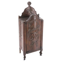 Antique Late 19th Century Wooden Salt Box