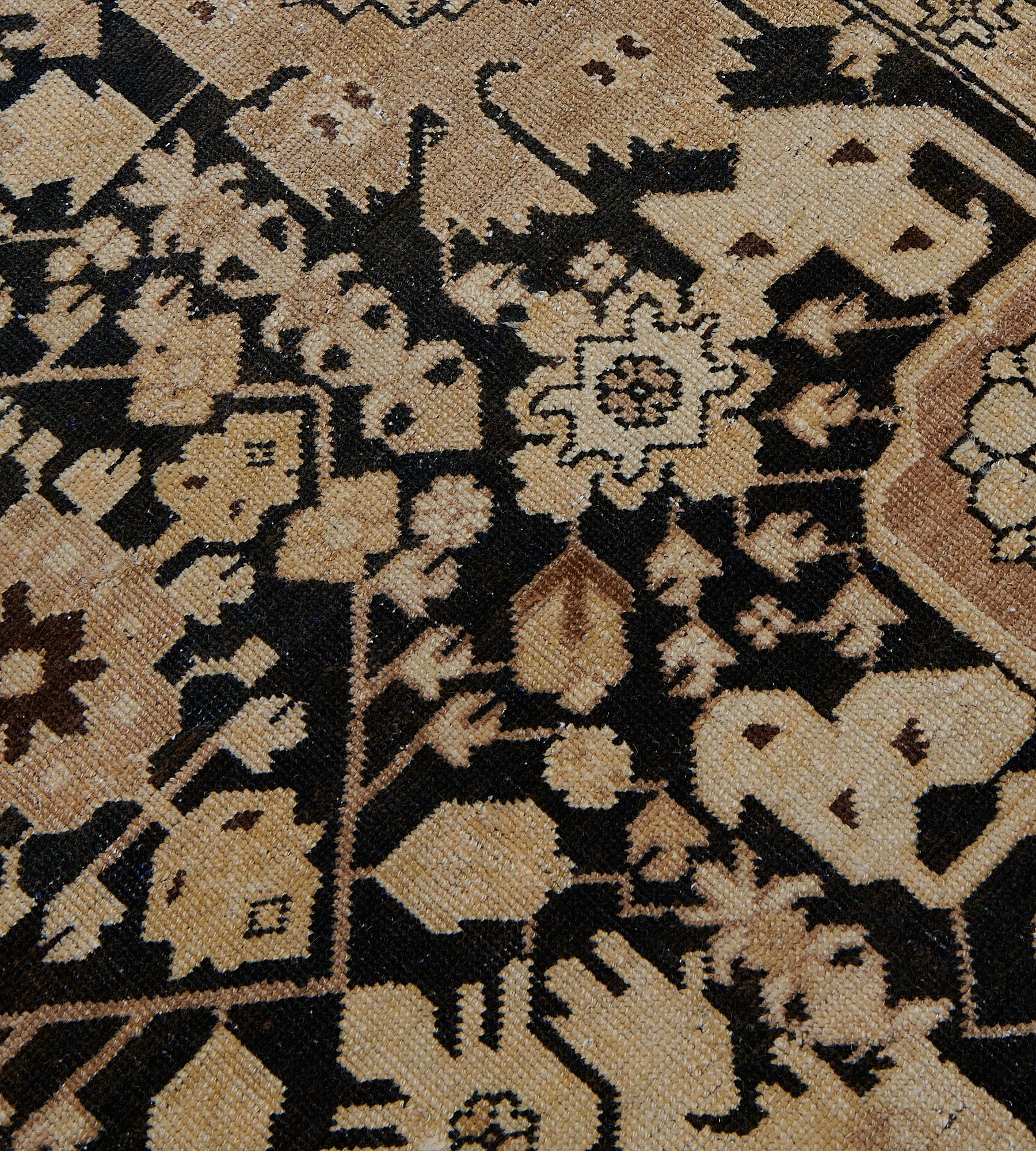 Hand-Knotted Late 19th Century Wool Karabagh Runner For Sale