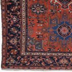 Late 19th Century Wool Rug - Geometric Design Handmade Rug