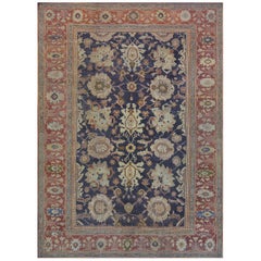 Late 19th Century Wool Sultanabad Rug Handwoven in West Persia