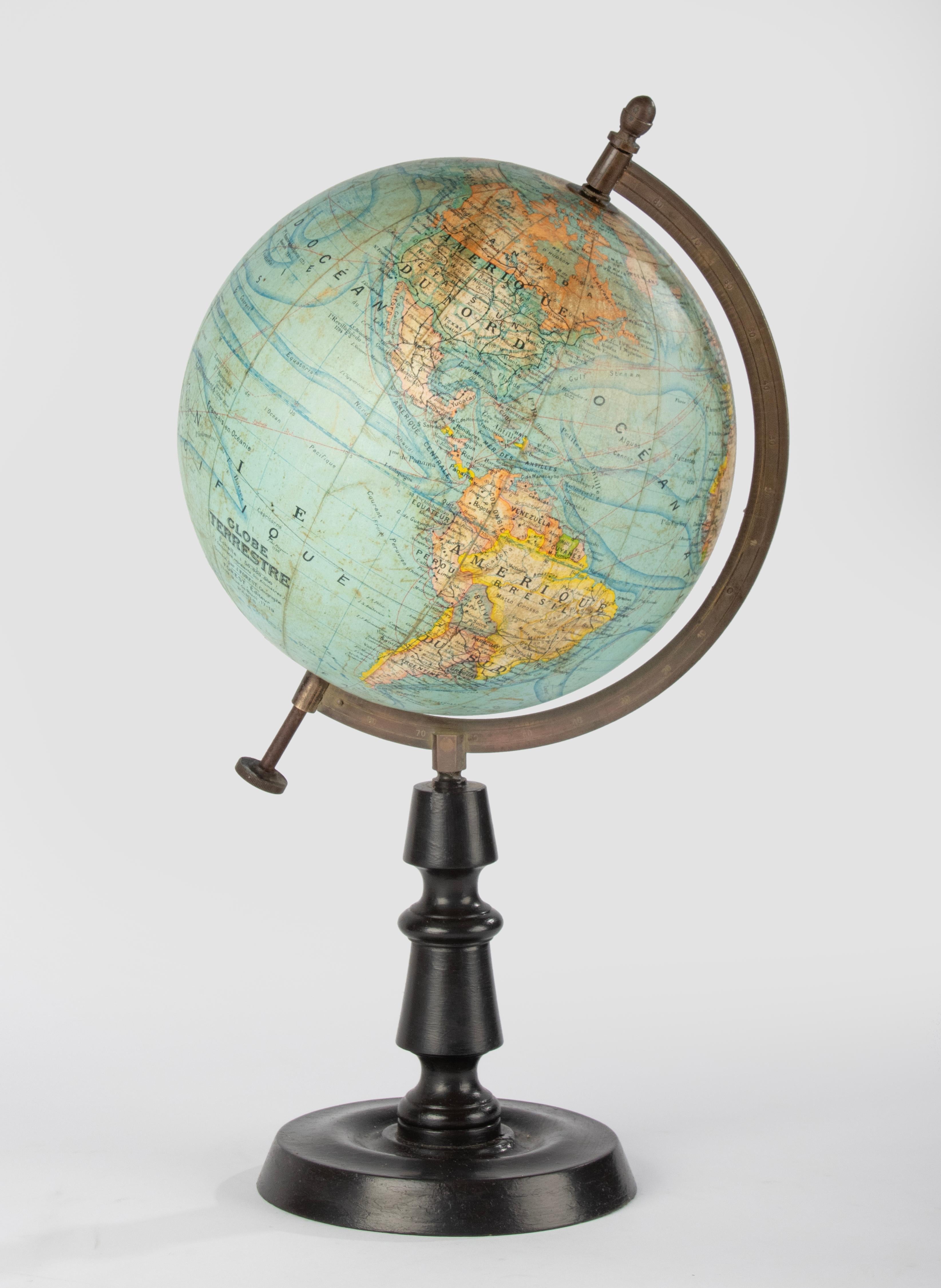 Late 19th Century World Globe - Edited by J. Forest Paris - Globe Terrestre For Sale 3