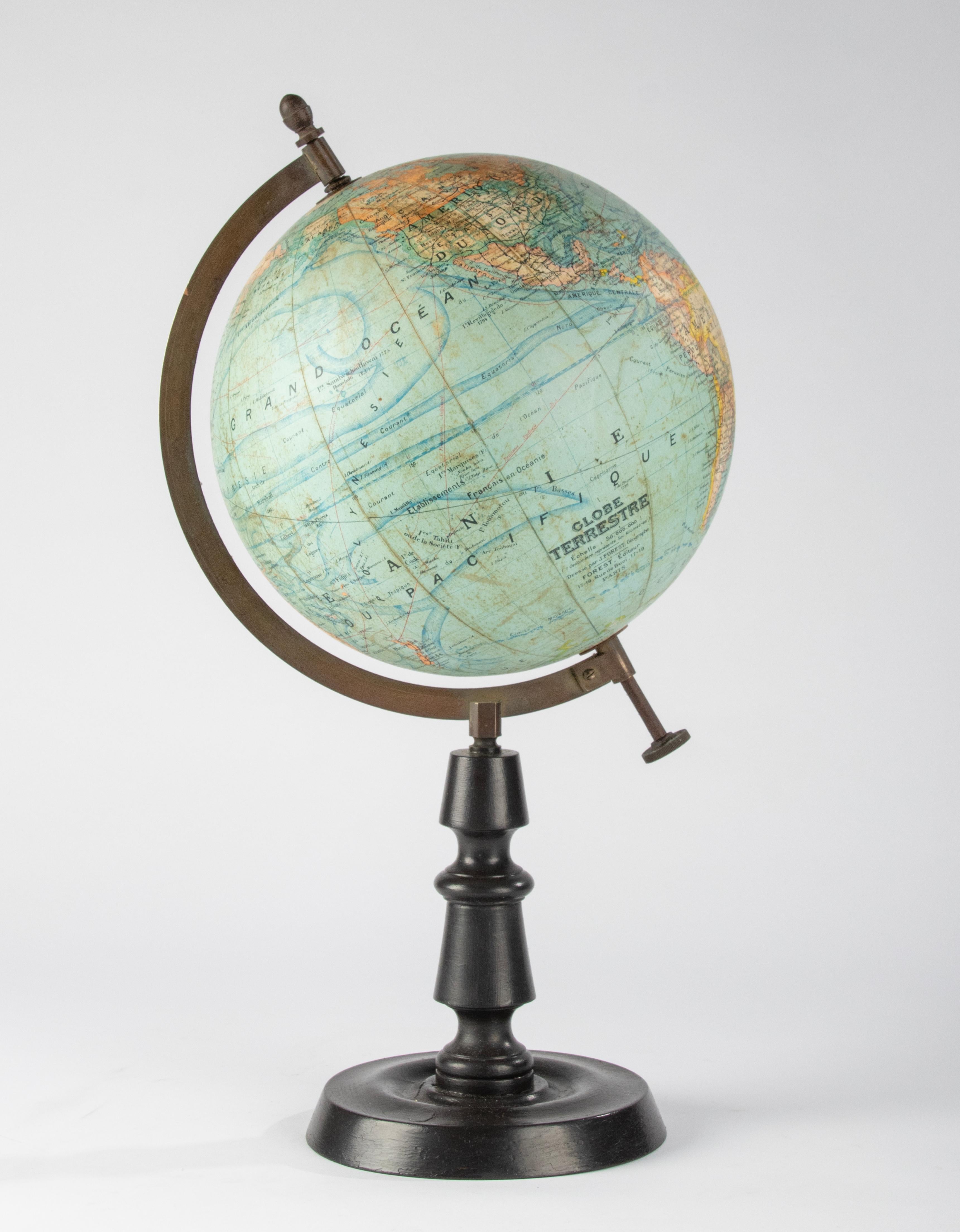 Late 19th Century World Globe - Edited by J. Forest Paris - Globe Terrestre 5