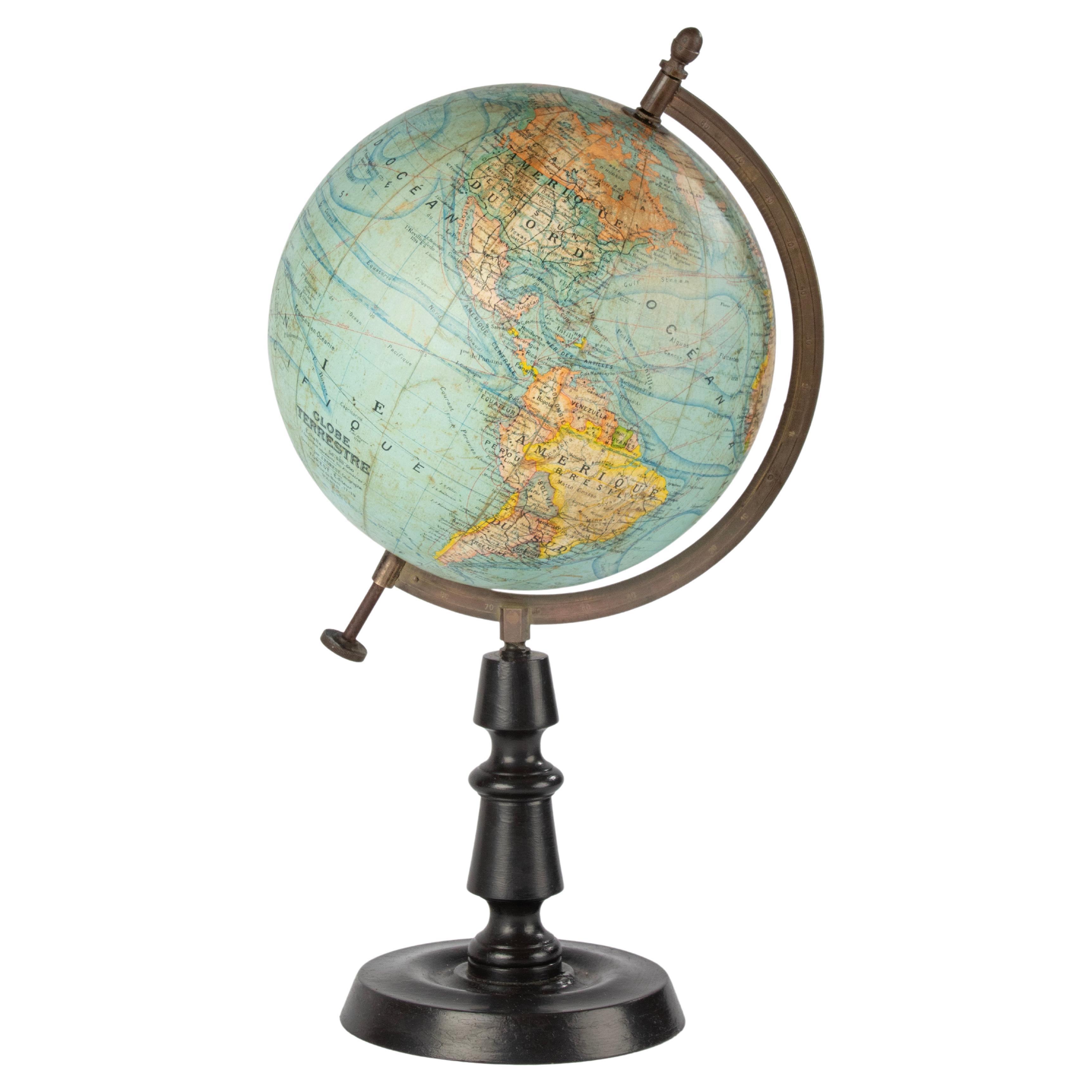 Late 19th Century World Globe - Edited by J. Forest Paris - Globe Terrestre For Sale