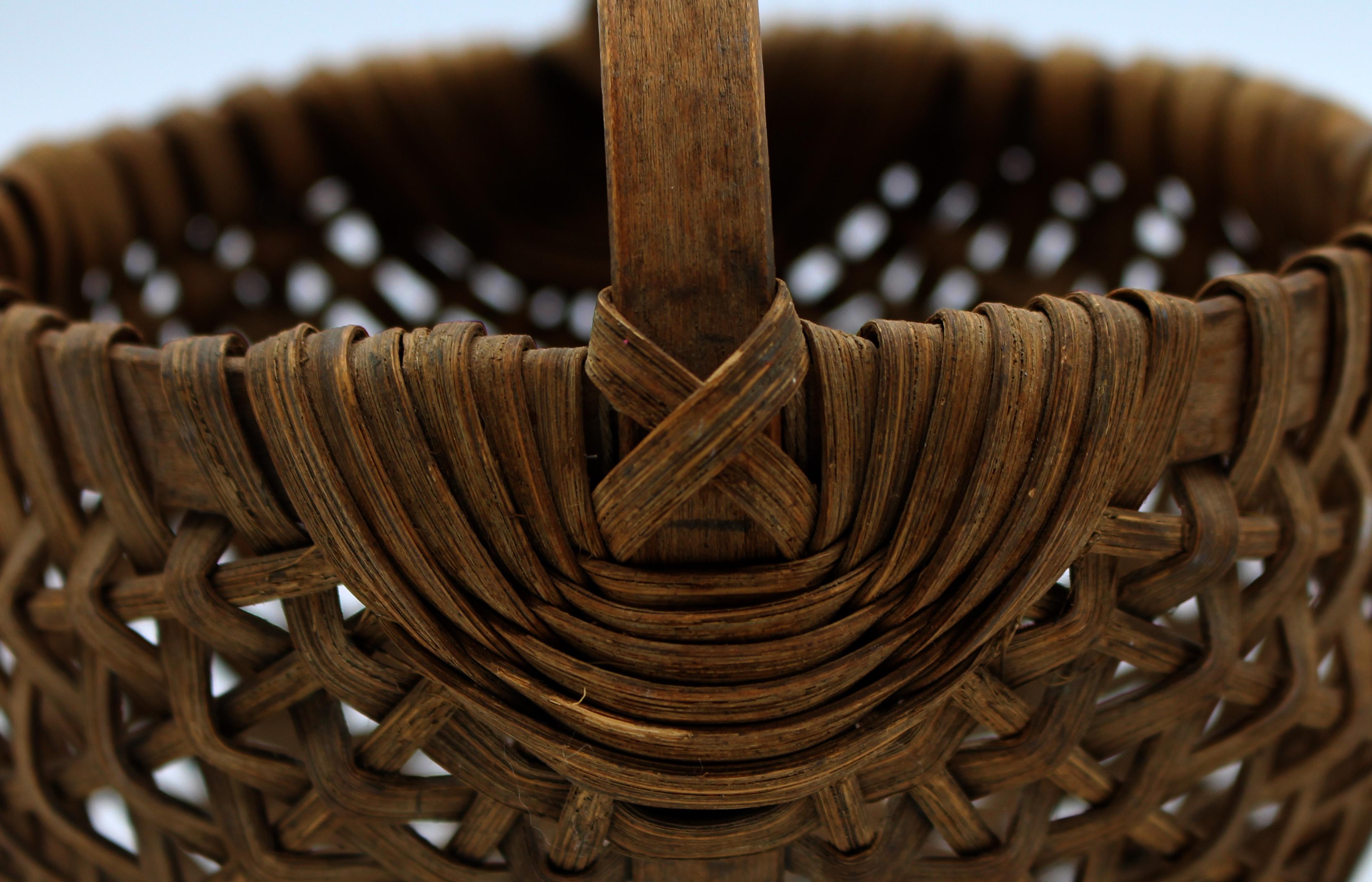 Reed Late 19th Century Woven American Basket For Sale