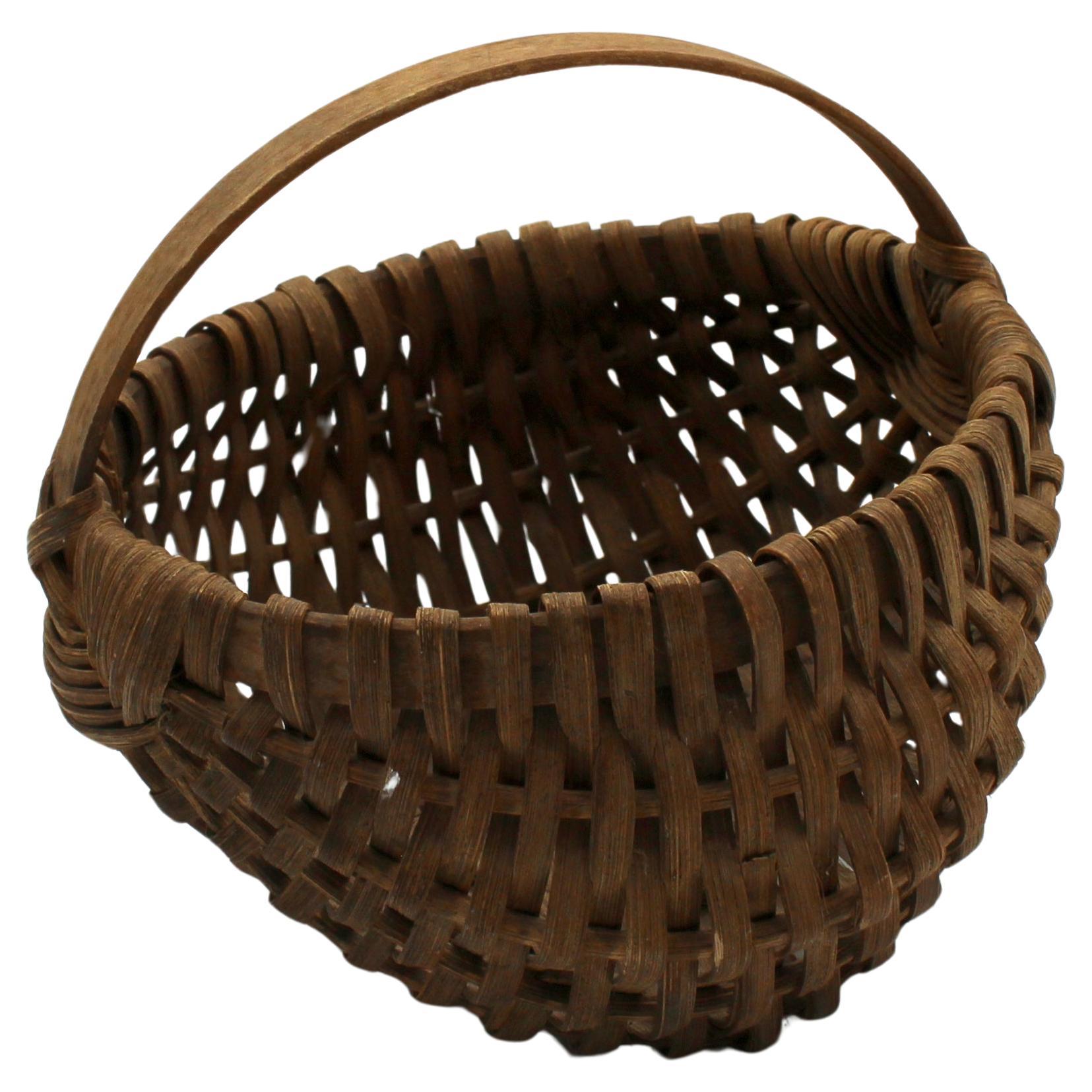 Late 19th Century Woven American Basket For Sale