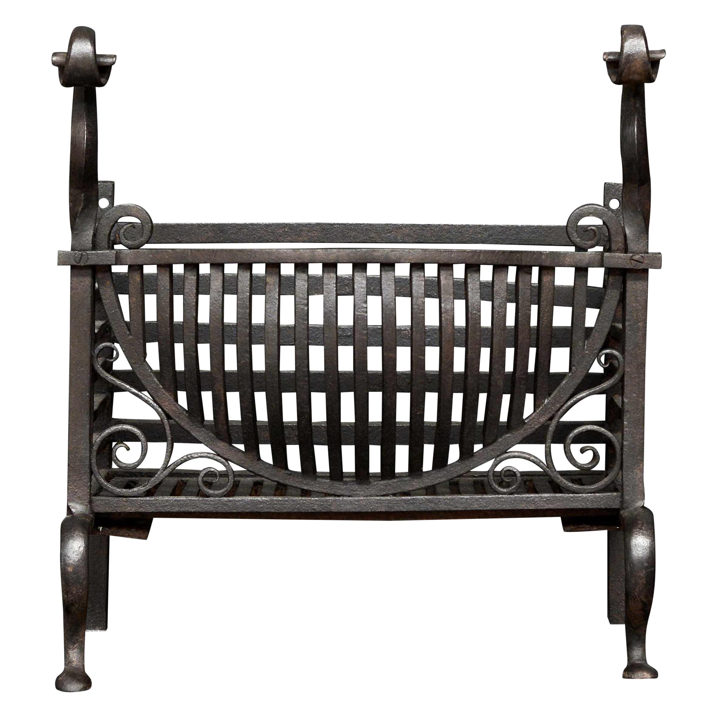 Late 19th Century Wrought Iron Firebasket For Sale