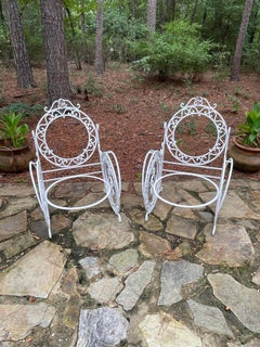 Late 19th Century Wrought Iron French Chairs - a Pair