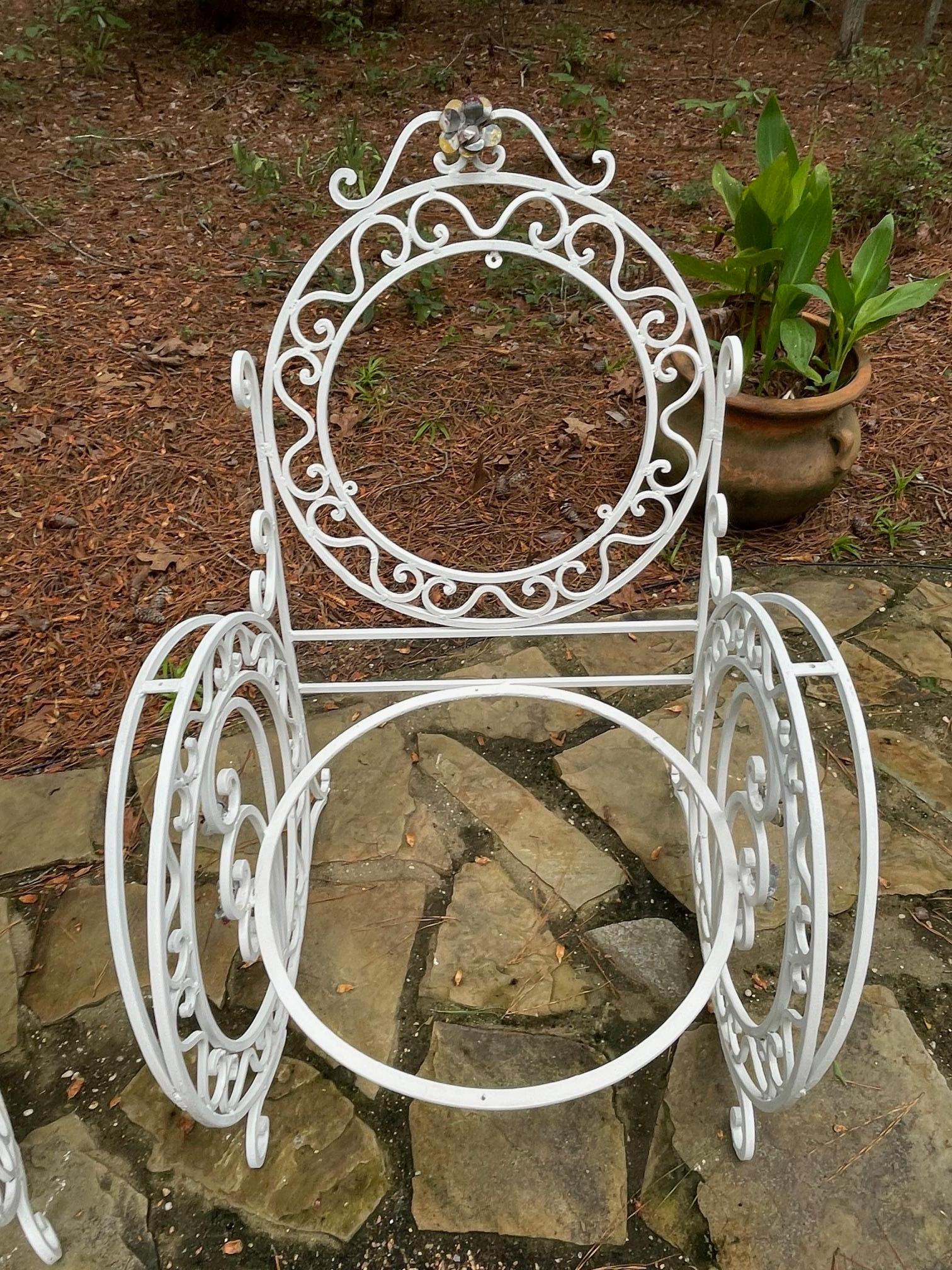 Late 19th Century Wrought Iron French Chairs - a Pair For Sale 2