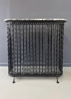 Late 19th Century Wrought Iron & Marble Radiator Cover from a New York Apartment