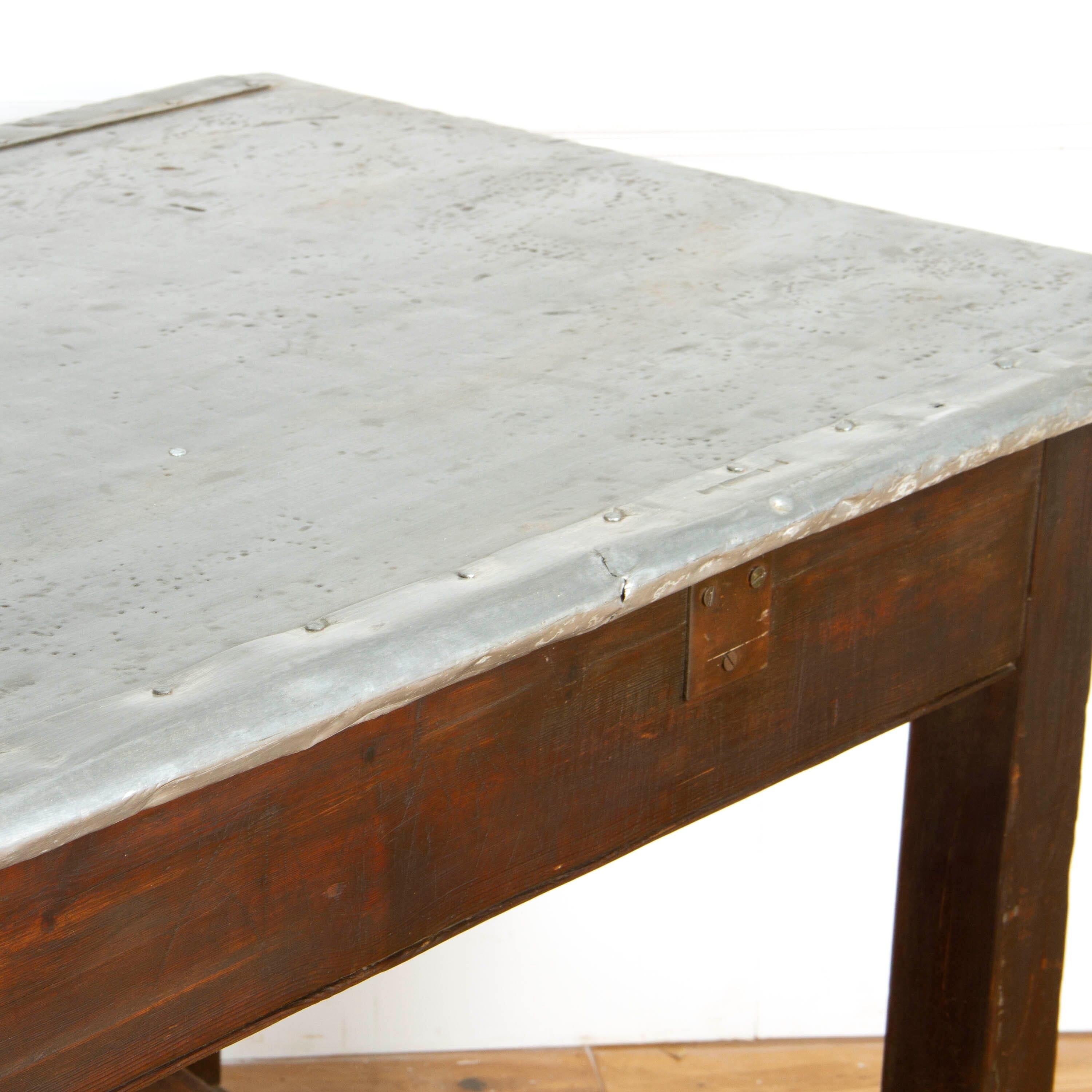 Late 19th Century Zinc Top Table 6
