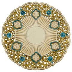 Late 19th Century Zsolnay Pecs Reticulated Polychrome Plate