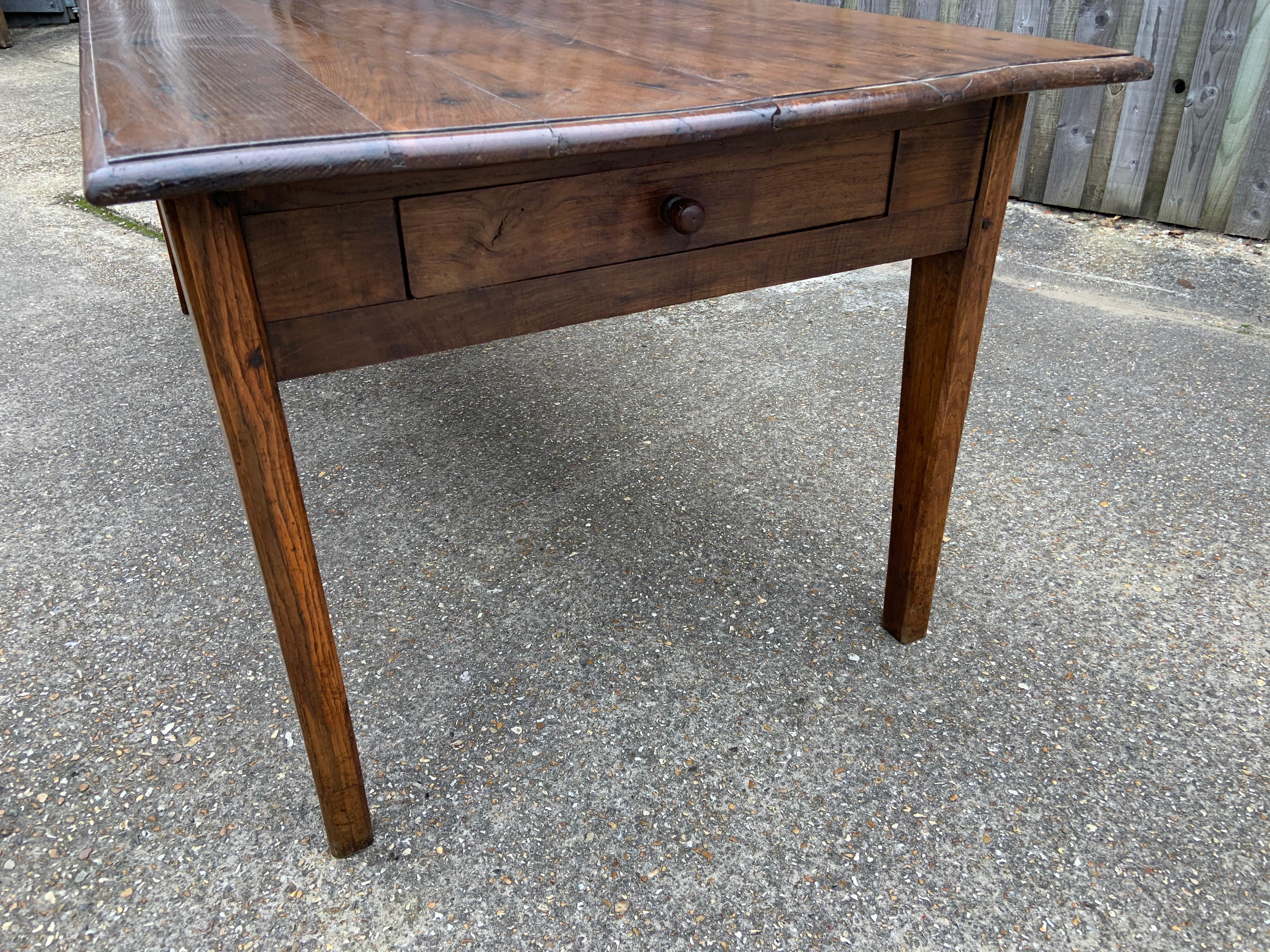 French Provincial Late 19th Chestnut Farmhouse Table