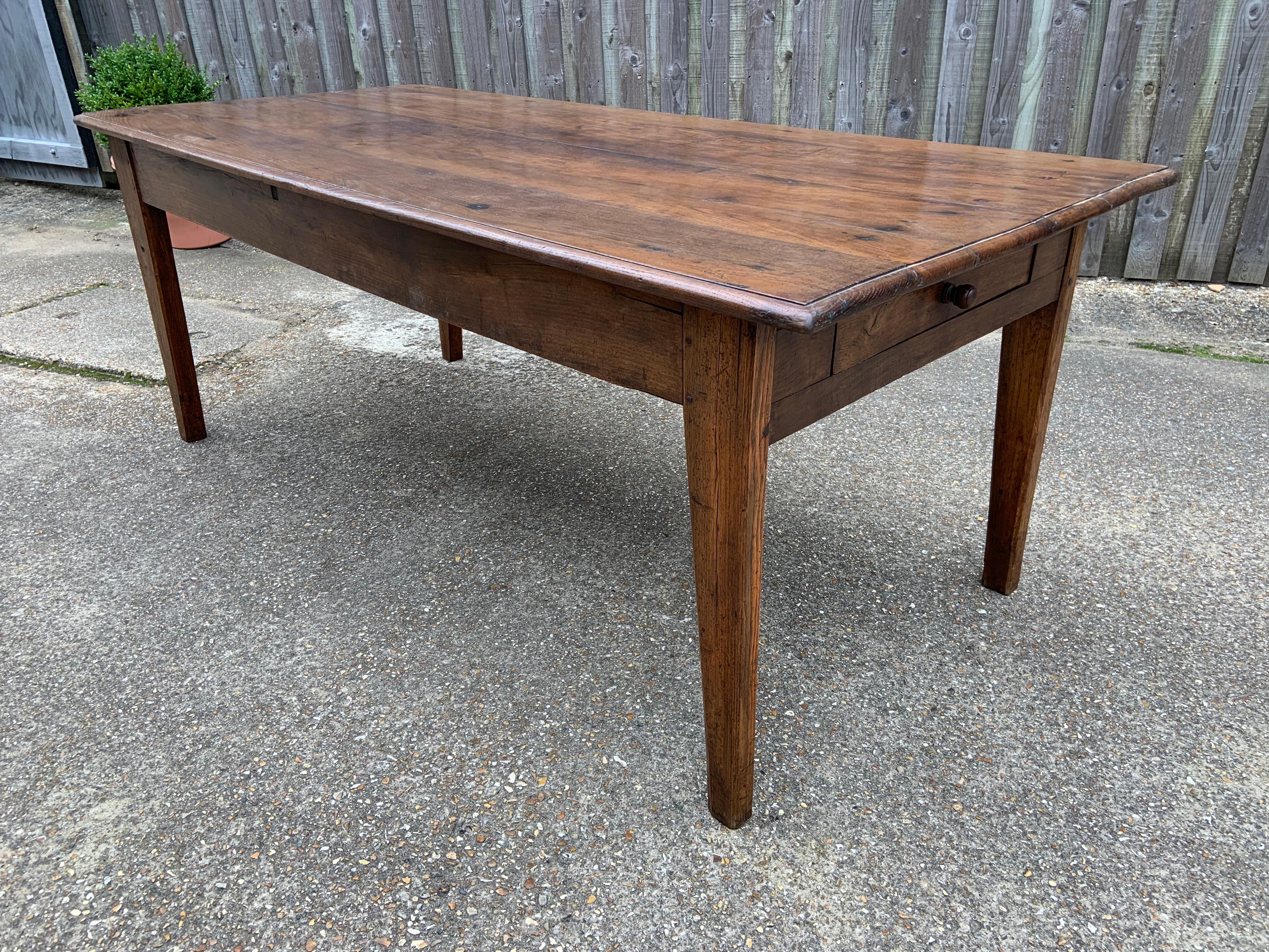 Late 19th Chestnut Farmhouse Table In Good Condition In Billingshurst, GB