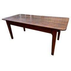 Antique Late 19th Chestnut Farmhouse Table