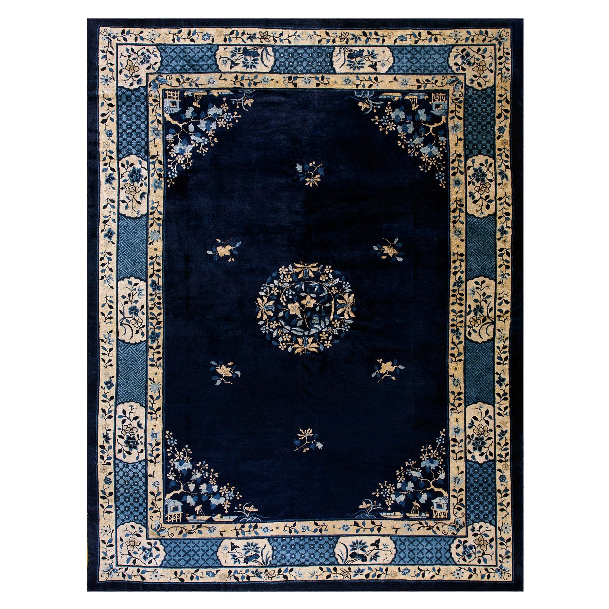 Tapis chinois de Pékin de la fin du XIXe siècle (10'2"" x 13'4"" - 310 x 405 cm)