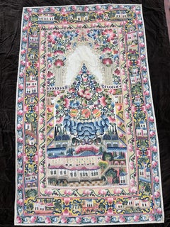 Late 19th / E. 20th Century Ottoman Turkish Mihrab Embroidered Tapestry