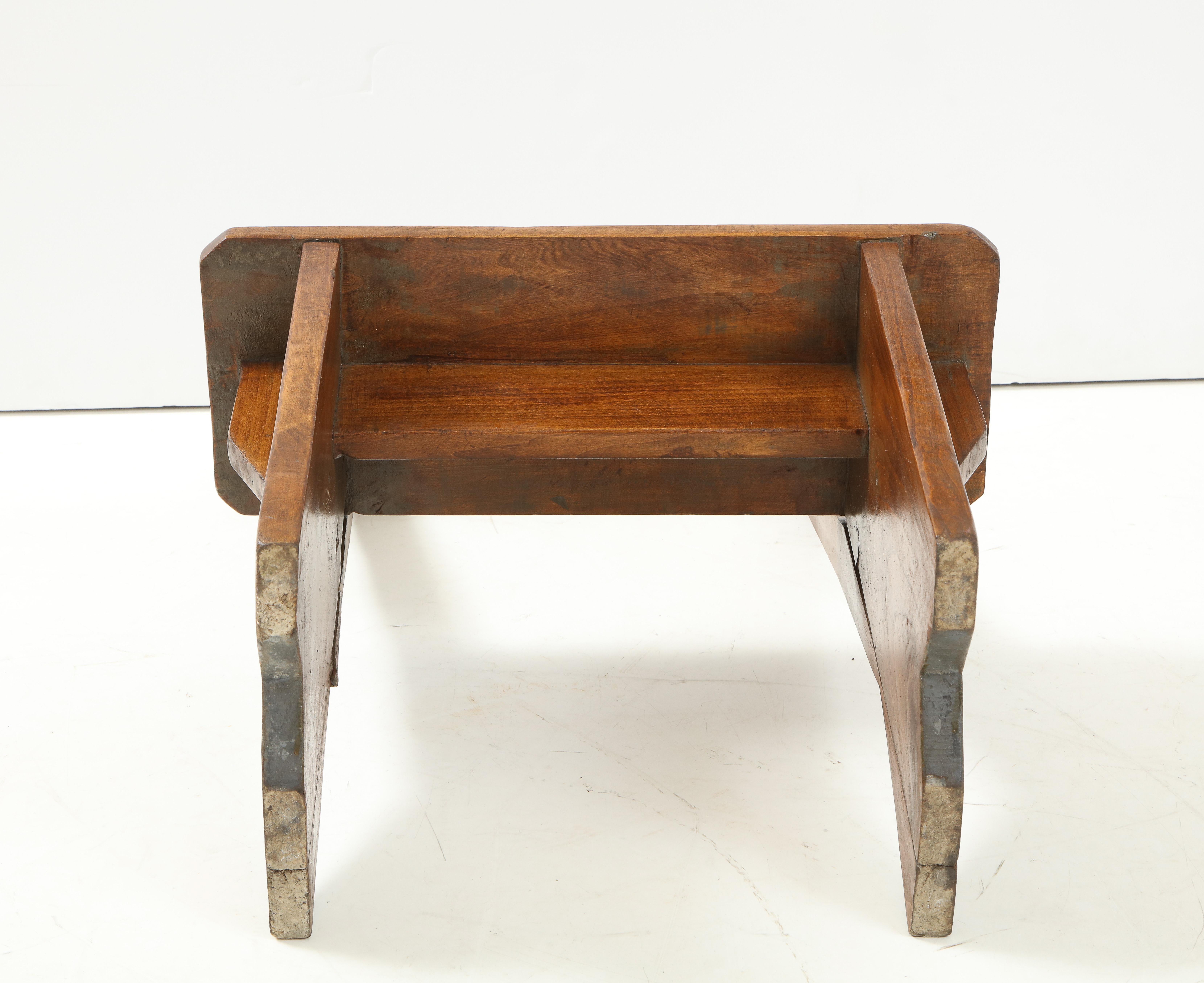 Late 19th/Early 20th C. Beech Hand Crafted Bench, France 4