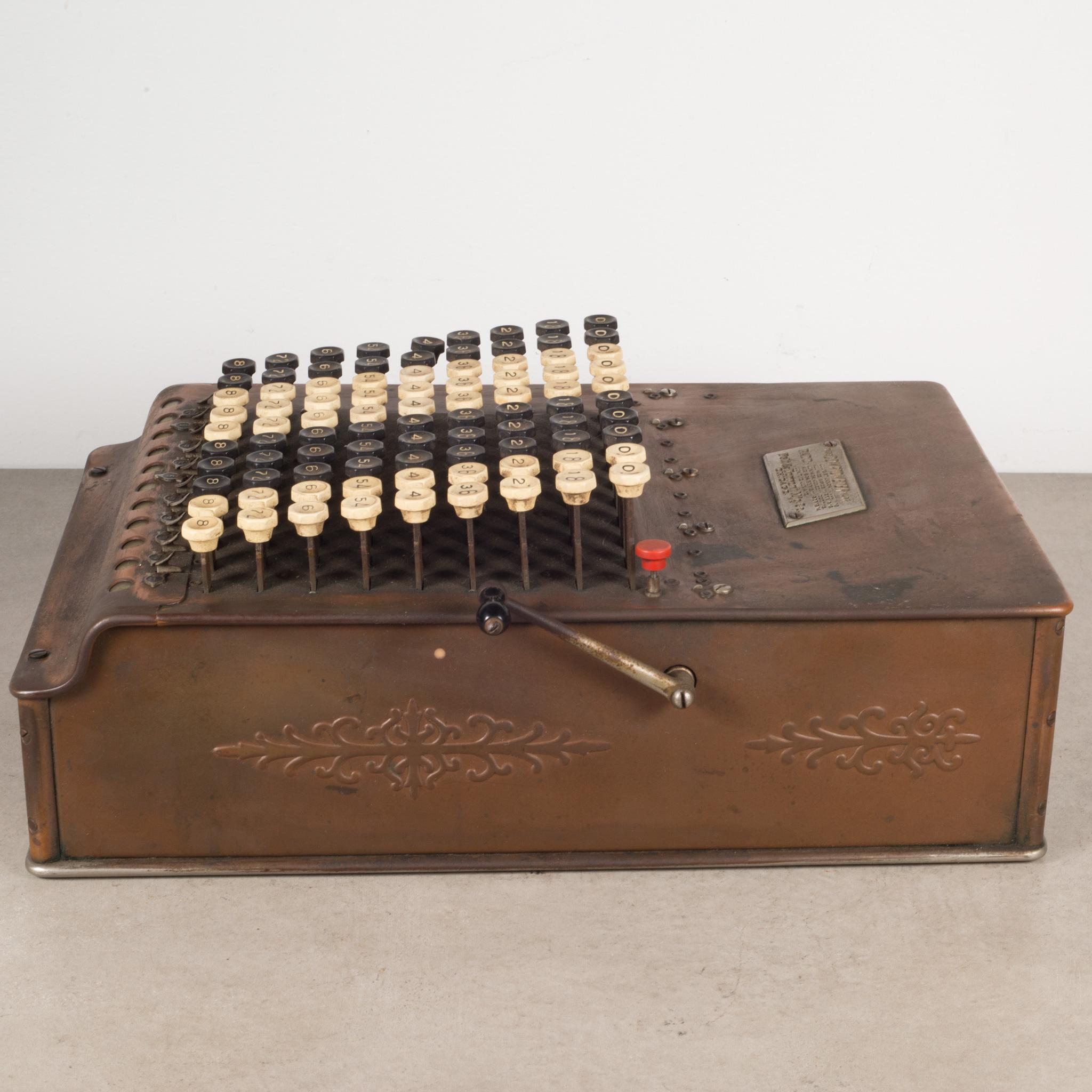 Industrial Late 19th/Early 20th C. Copper Adding Machine c.1887-1914