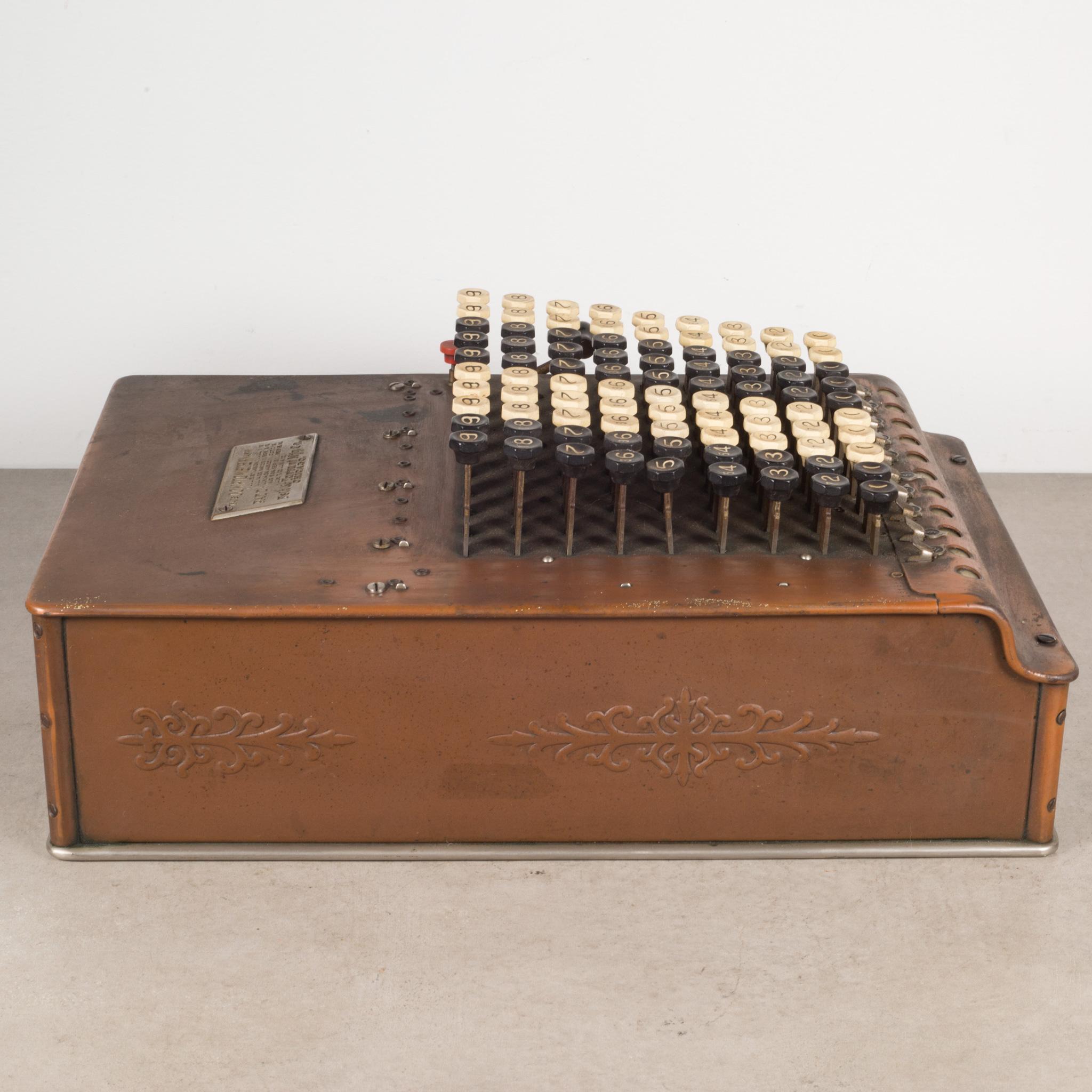 19th Century Late 19th/Early 20th C. Copper Adding Machine c.1887-1914