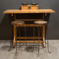 Late 19th/Early 20th c. Ice Cream Parlor Copper Plated Wire Stools c.1890-1910