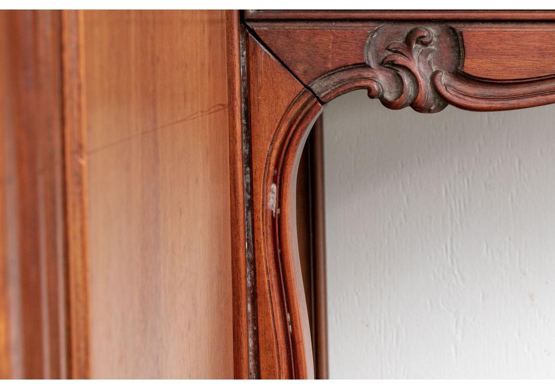 Late 19th-Early 20th C. Large Scale Walnut French Dressing Cabinet With Bench For Sale 4