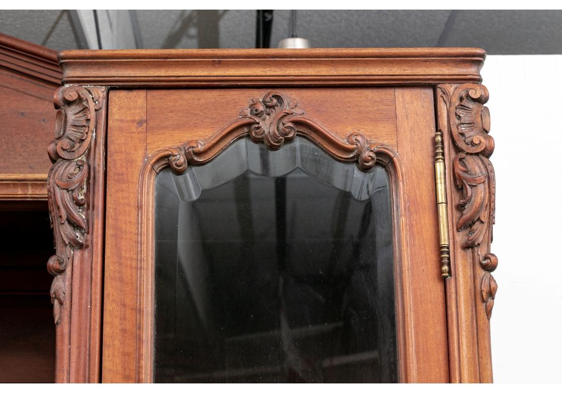 20th Century Late 19th-Early 20th C. Large Scale Walnut French Dressing Cabinet With Bench For Sale