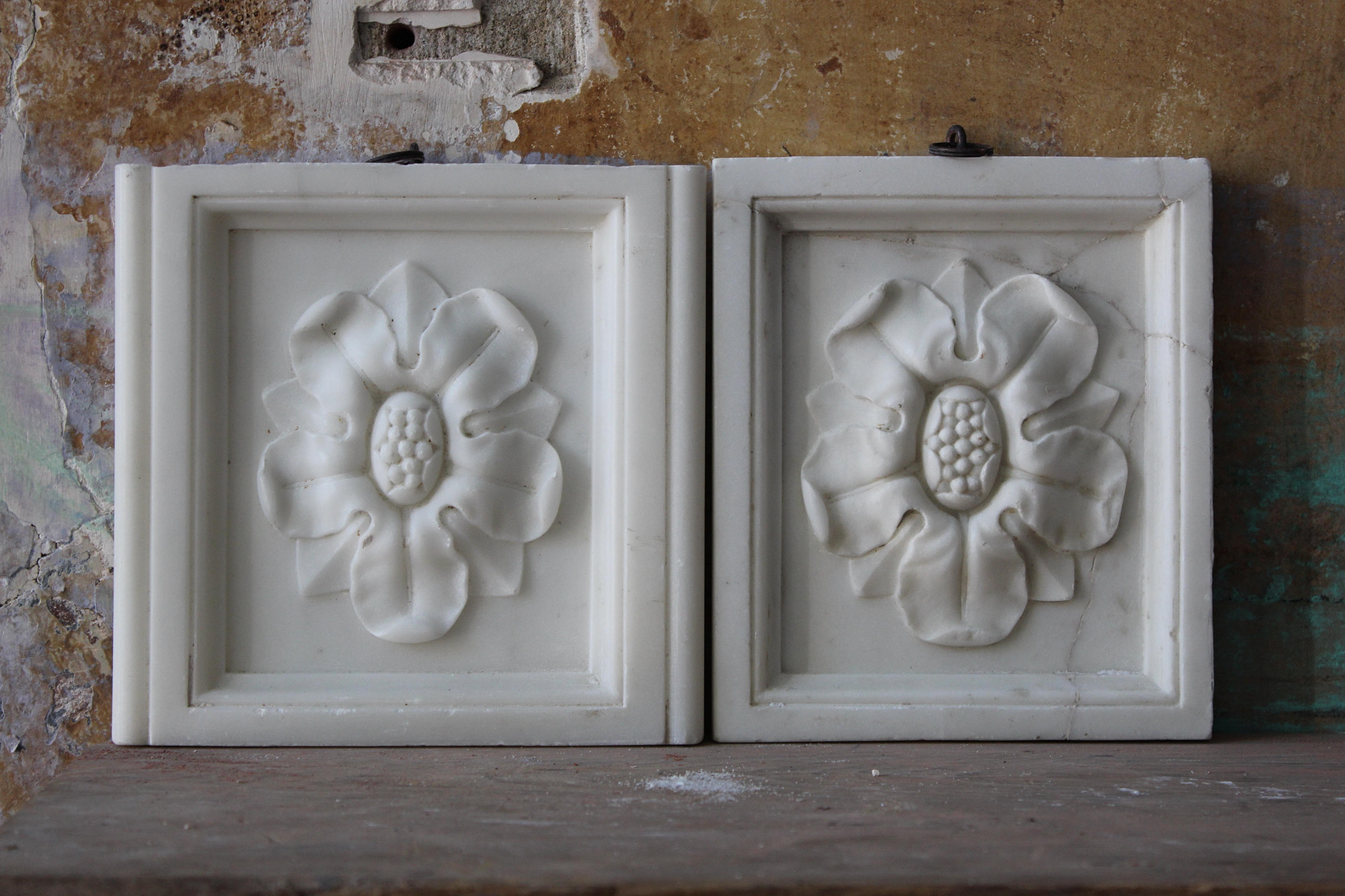 Late 19th & Early 20th C Pair of Marble Architectural Decorative Elements  For Sale 3