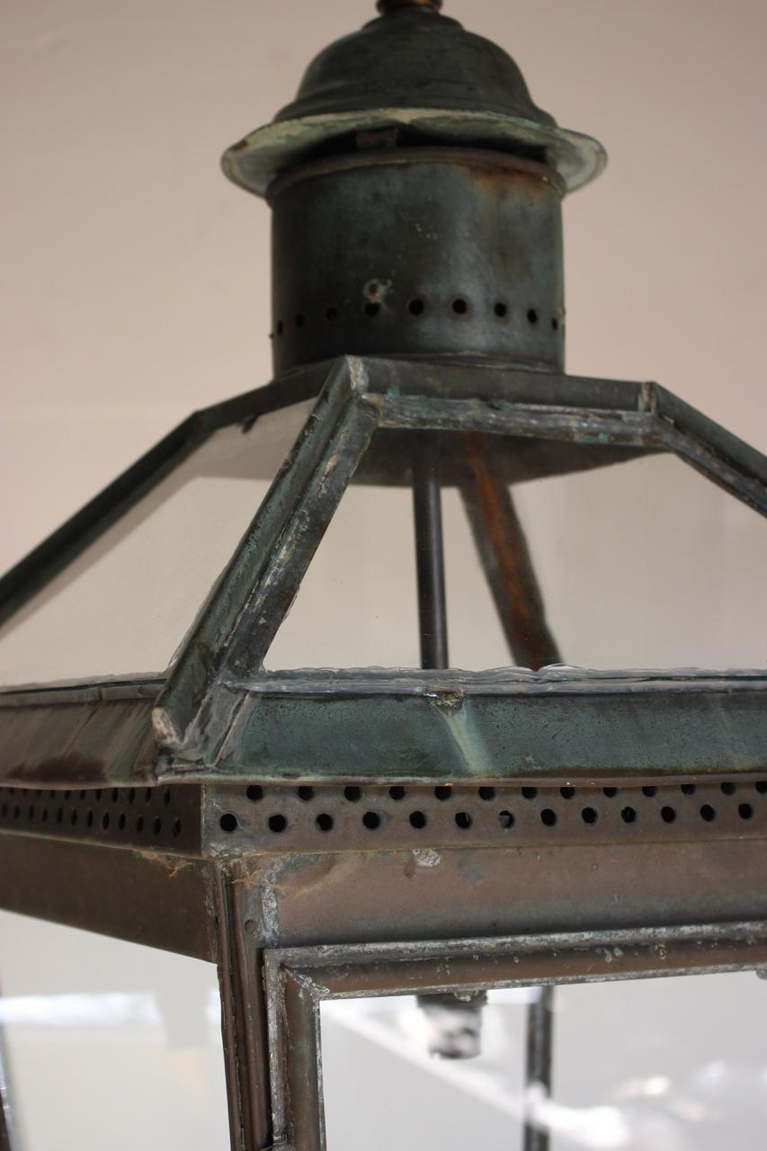 19th Century Late 19th-Early 20th Century English Copper Lantern For Sale