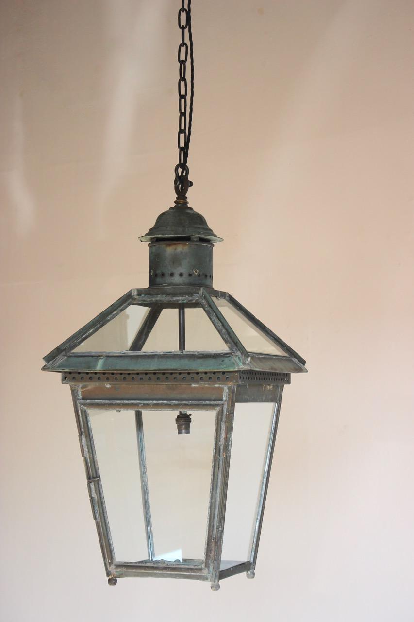 Late 19th-Early 20th Century English Copper Lantern For Sale 3