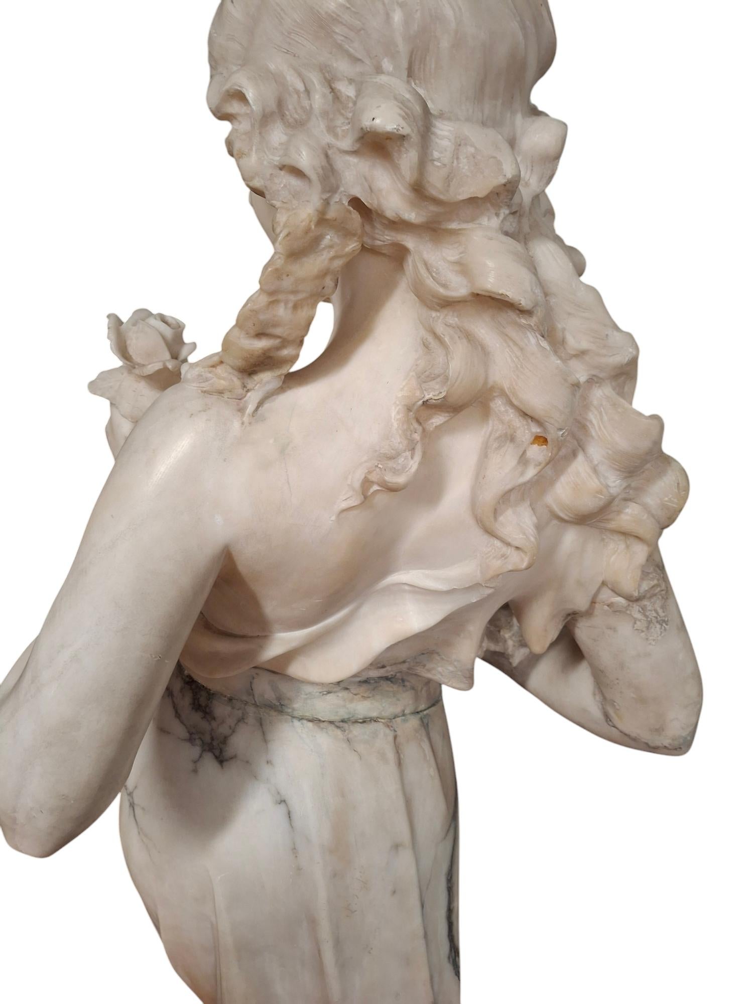Statua in alabastro francese della fine del XIX-inizio del XX secolo in vendita 5