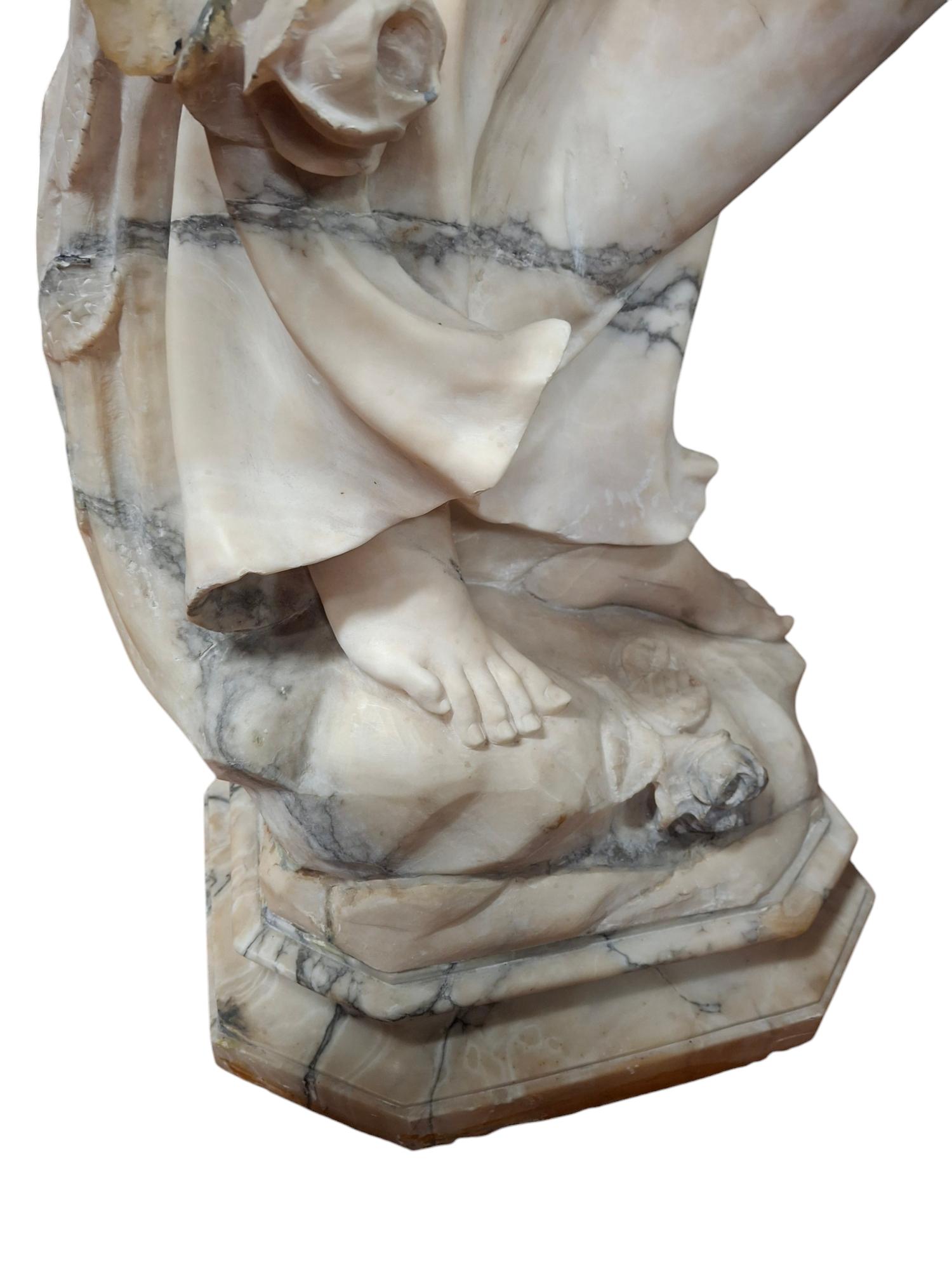 Statua in alabastro francese della fine del XIX-inizio del XX secolo in vendita 7