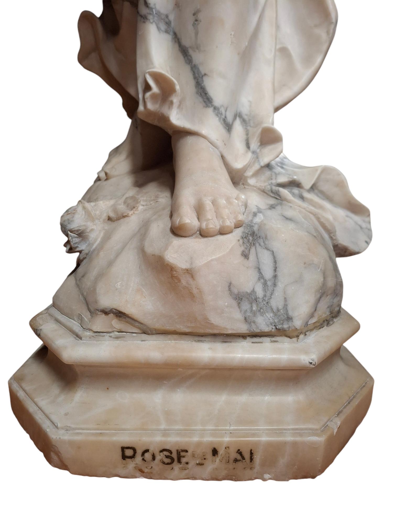 Statua in alabastro francese della fine del XIX-inizio del XX secolo in vendita 9