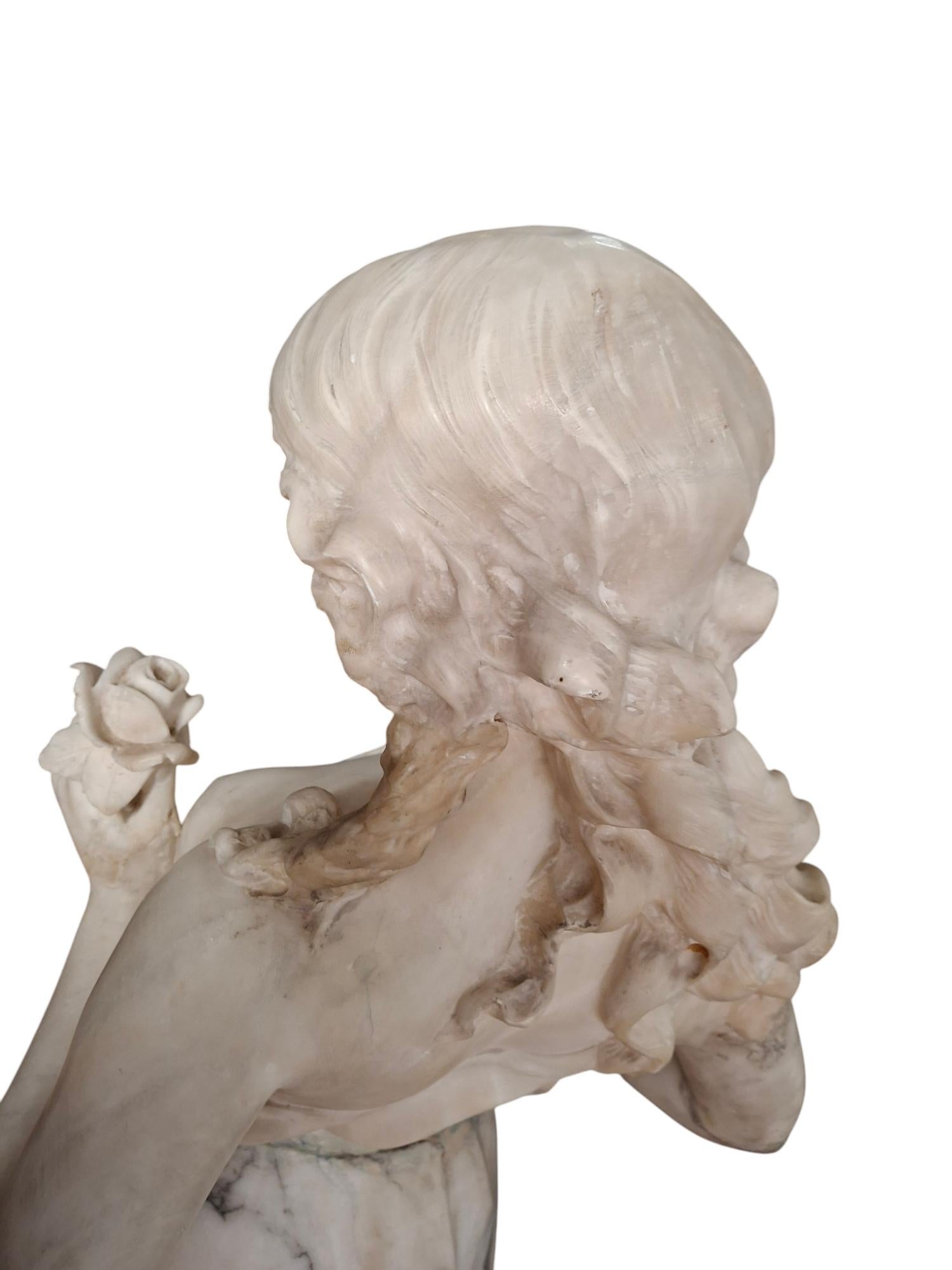 Statua in alabastro francese della fine del XIX-inizio del XX secolo in vendita 12