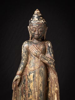 Late 19th / early 20th century Antique sandstone standing Burmese Buddha