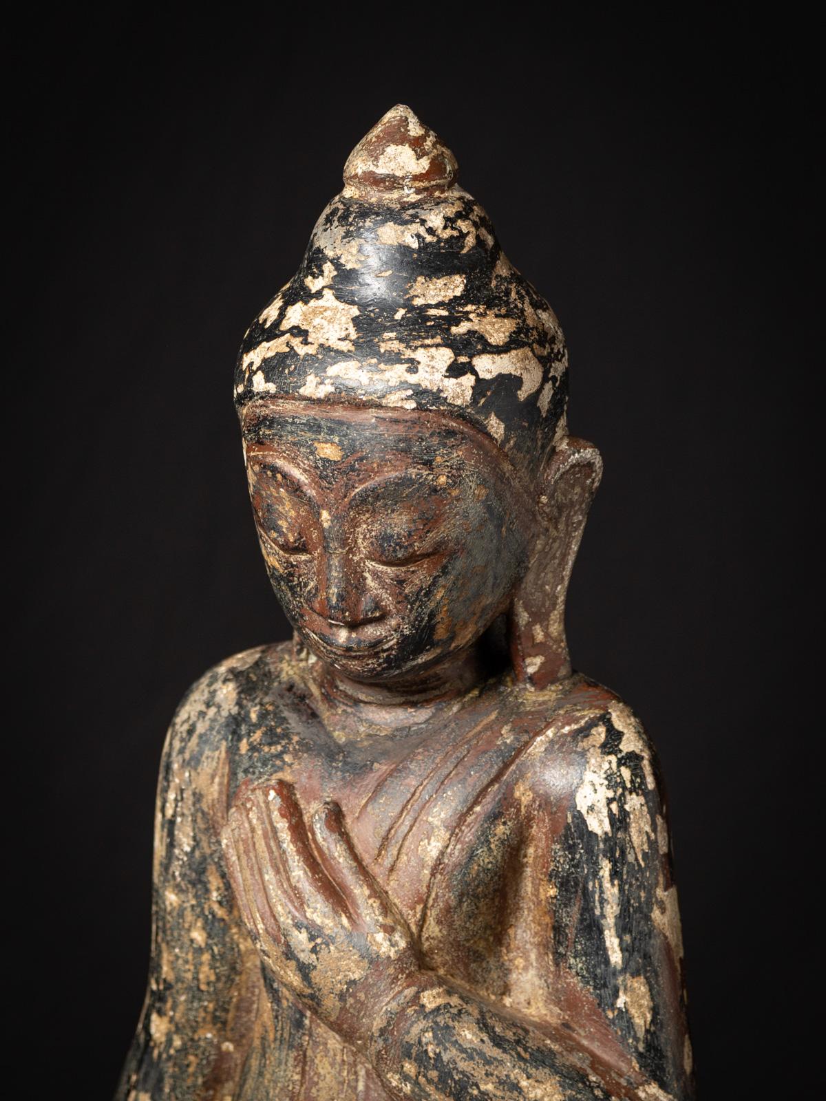 Fin 19e / début 20e siècle Bouddha birman debout en grès ancien en vente 2