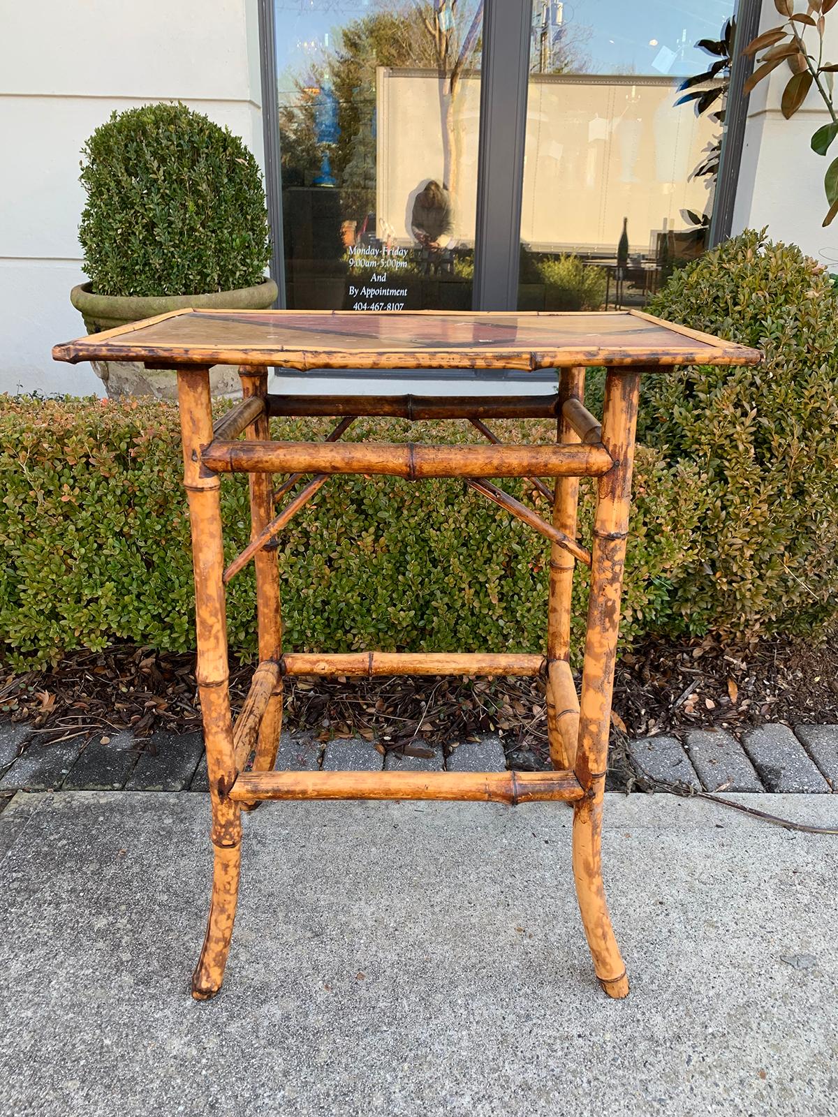 Late 19th-early 20th century bamboo side table.