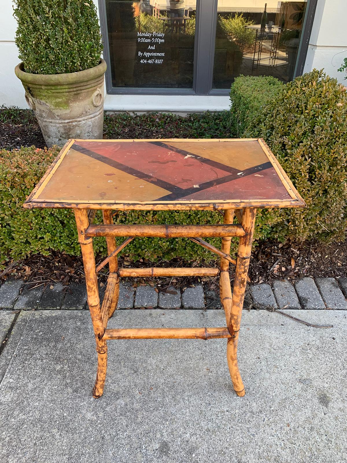 Late 19th-Early 20th Century Bamboo Side Table In Good Condition In Atlanta, GA